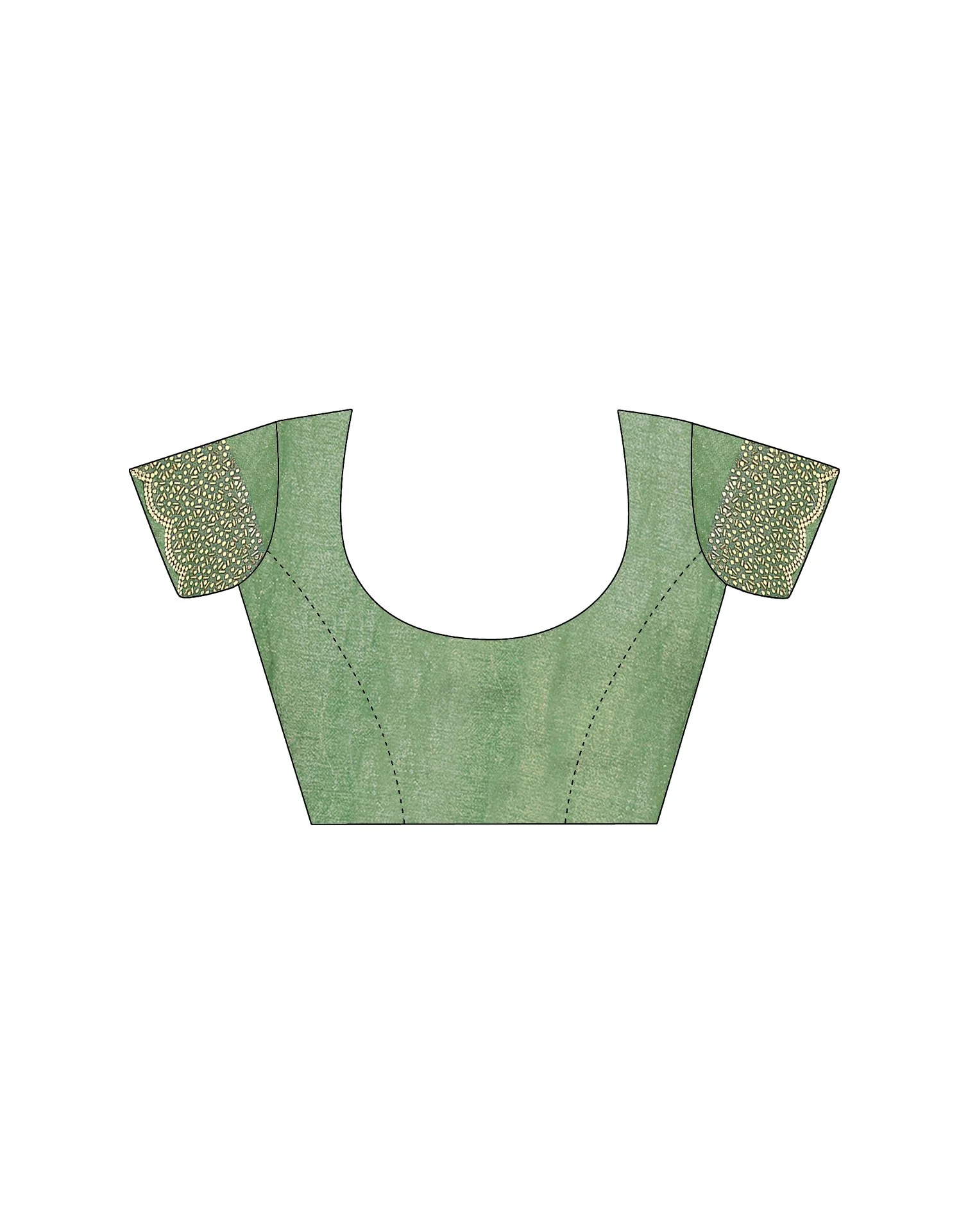 Pista Green Tissue Silk Stone Work Swarovski Saree - Image 7