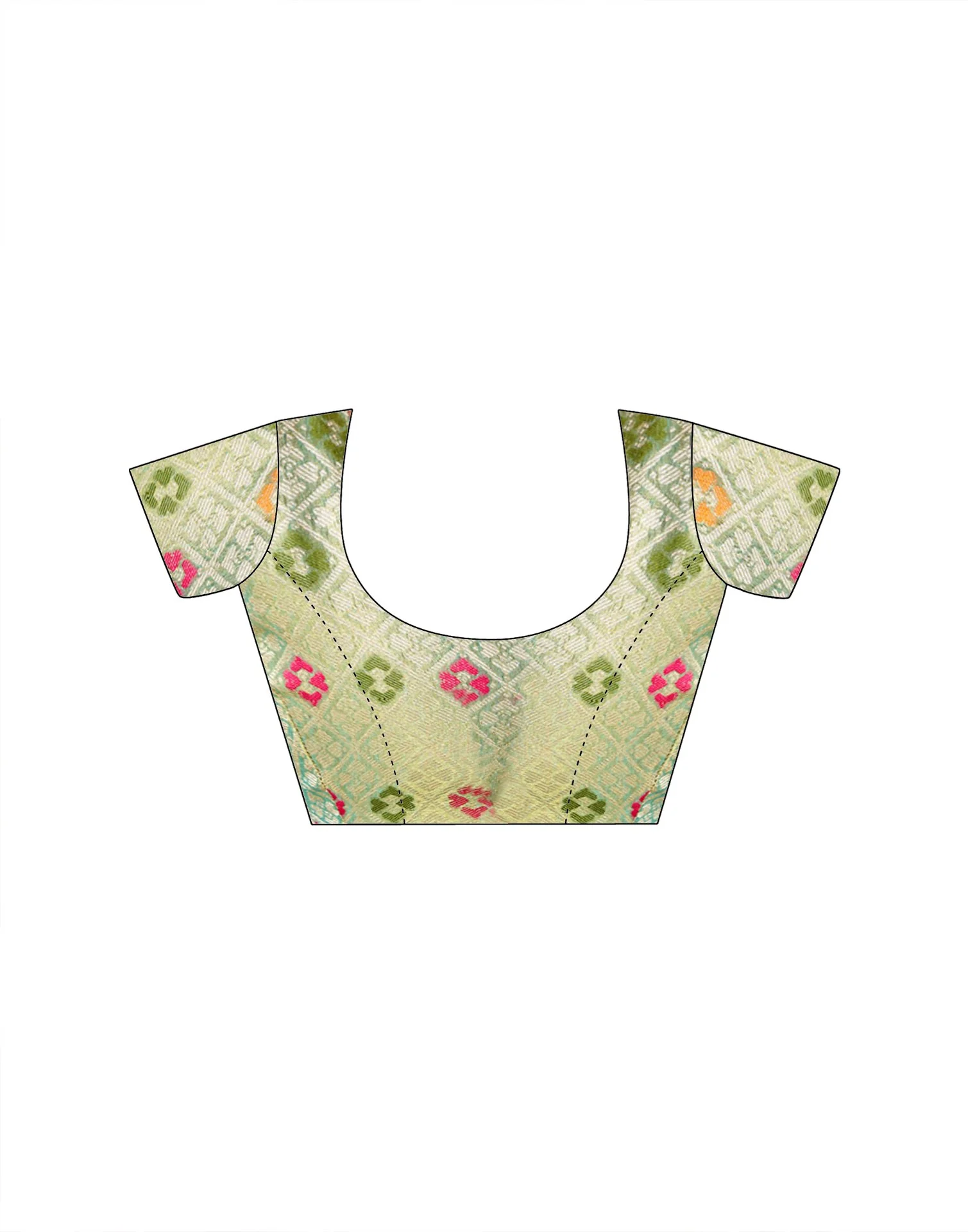 Pista Green Tissue Silk Woven Floral Saree - Image 8