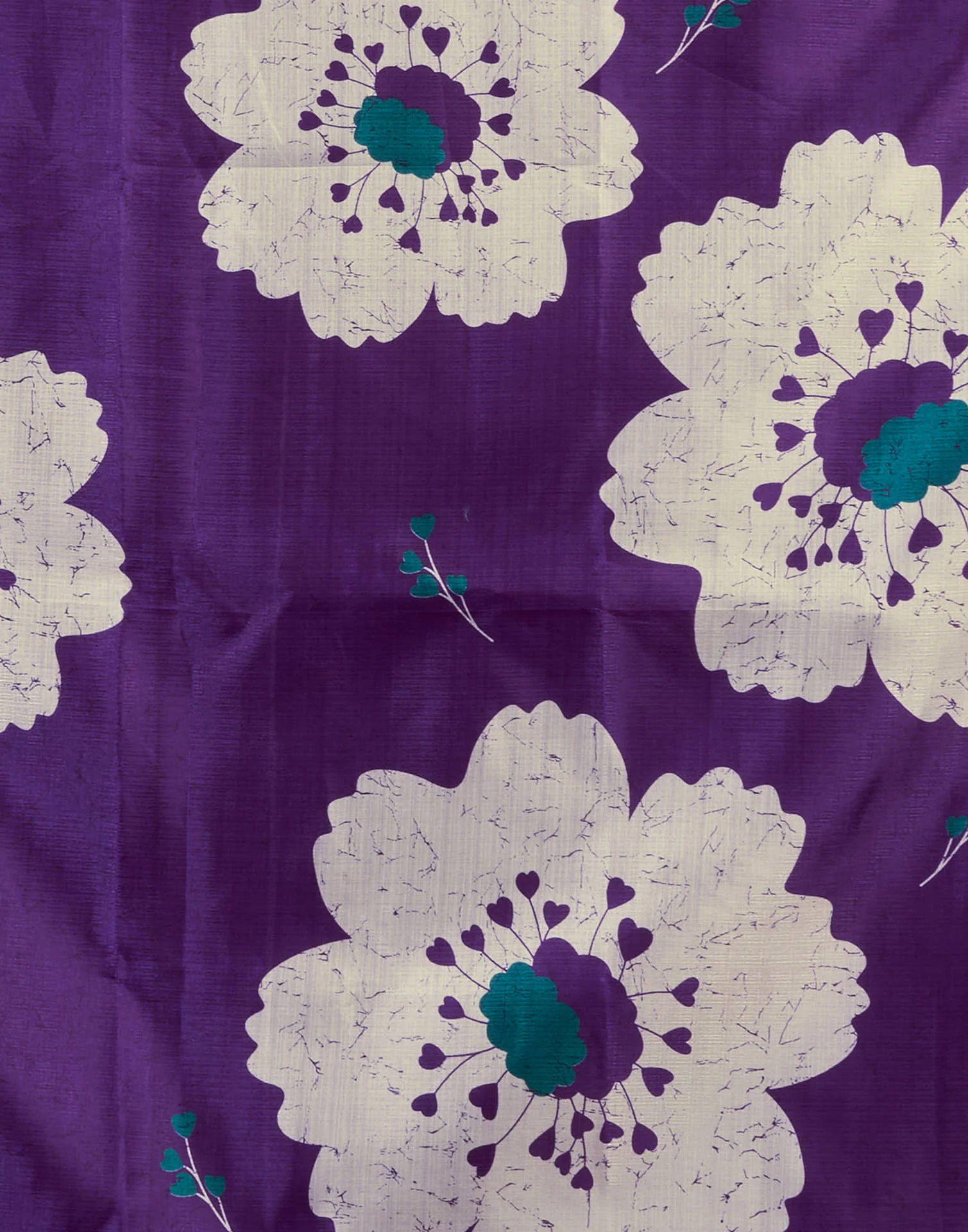 Purple Bhagalpuri Silk Printed Saree - Image 9