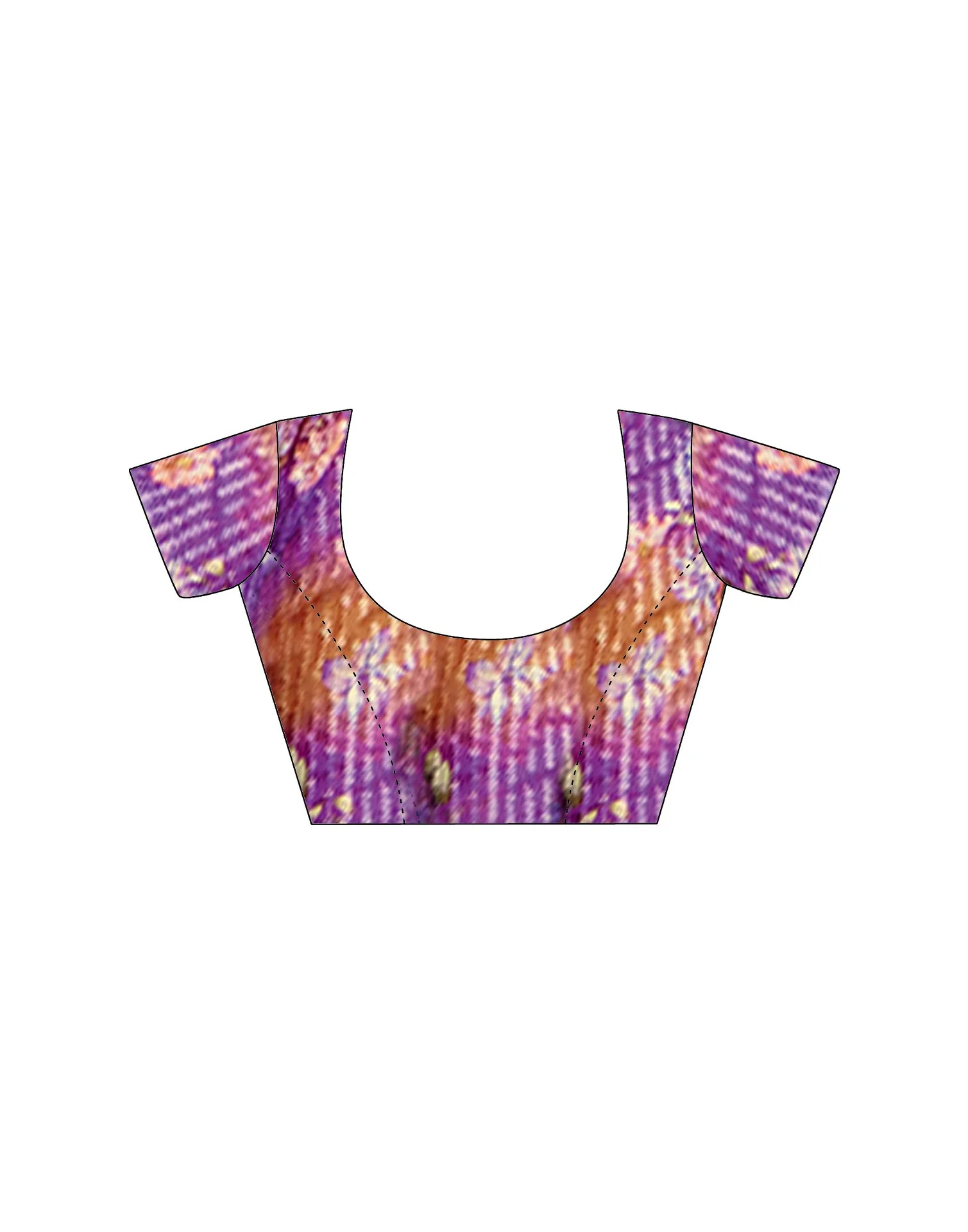 Purple Chiffon Zari Stripe Saree - Image 5