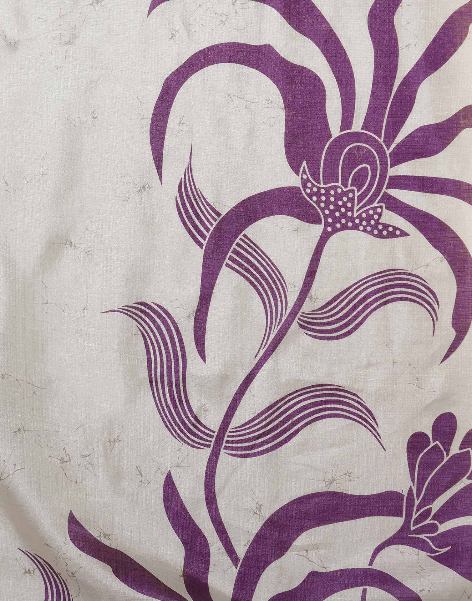Purple Cotton Printed Saree - Image 8