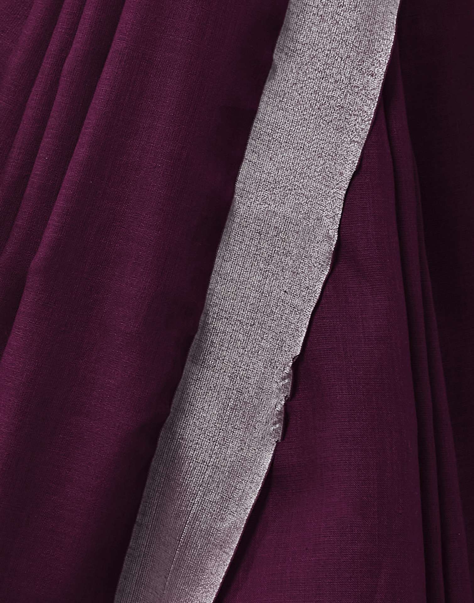 Purple Cotton Woven Saree - Image 10