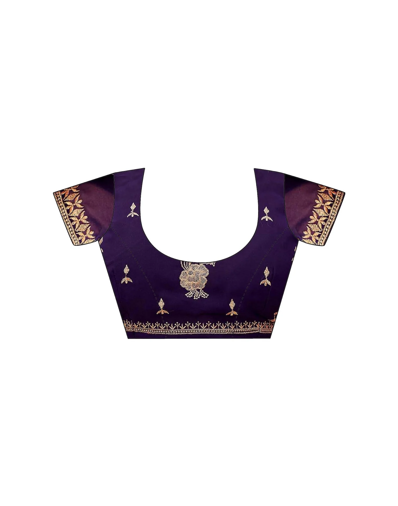 Purple Georgette Embroidery Swarovski Saree - Image 9