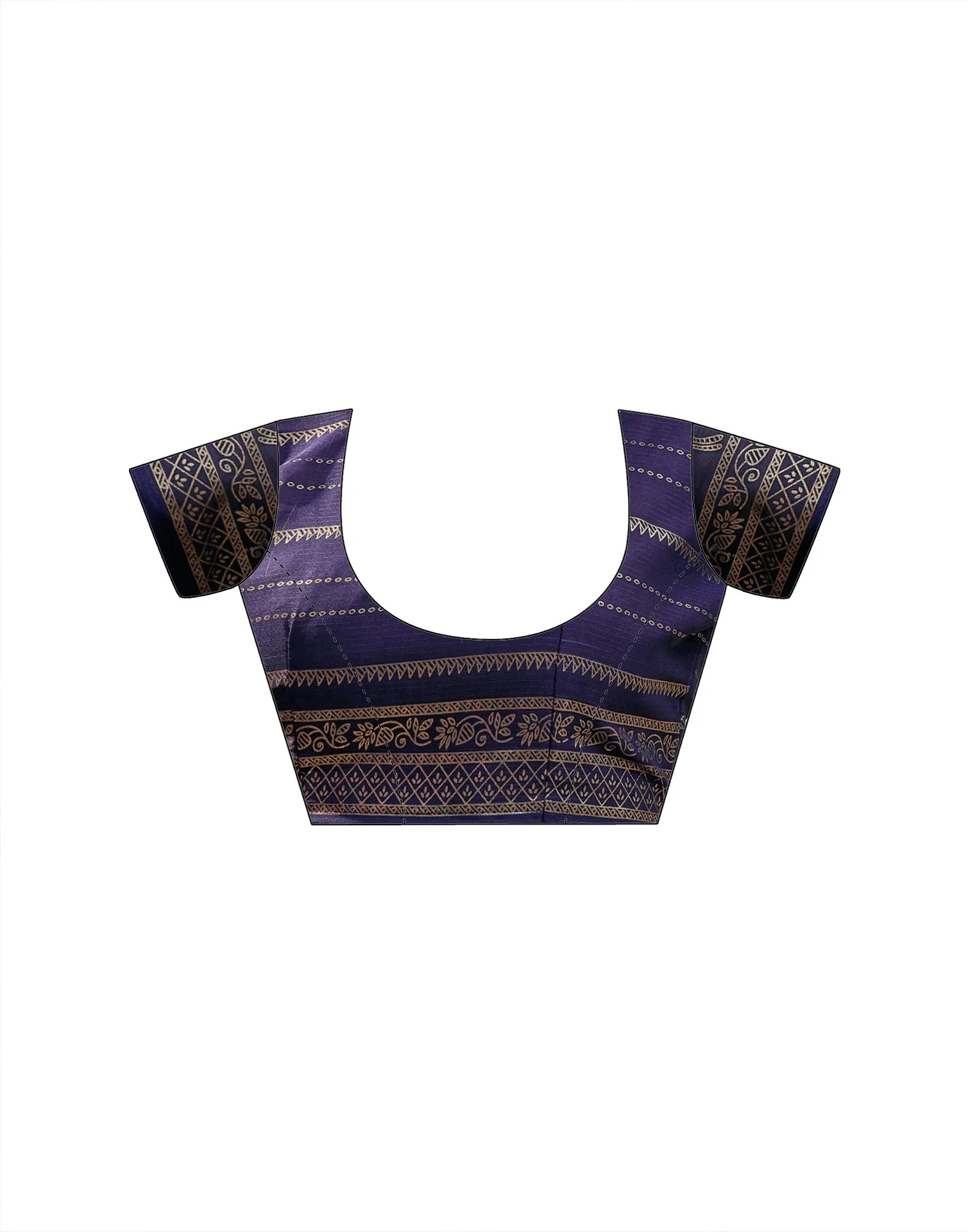 Purple Georgette Foil Printed Saree - Image 10