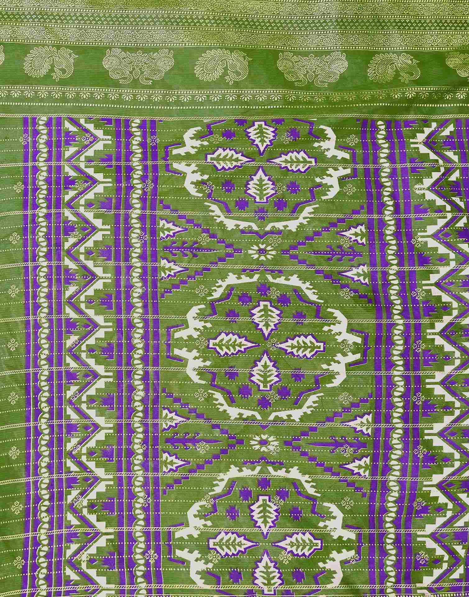 Purple Georgette Foil Printed Saree - Image 8