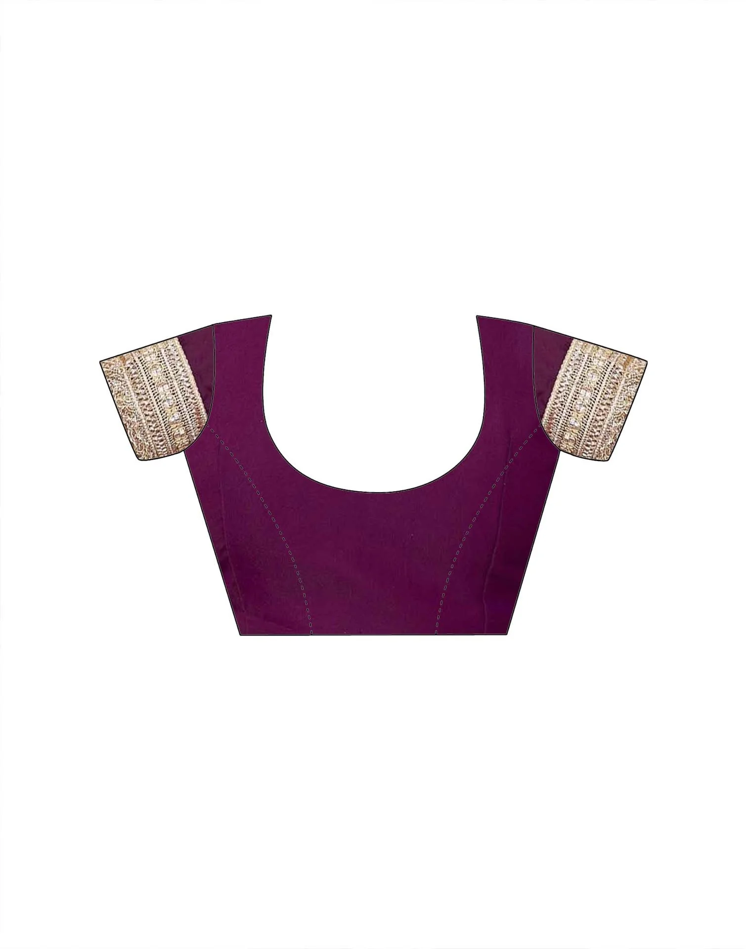 Purple Georgette Gota Lace Saree - Image 9