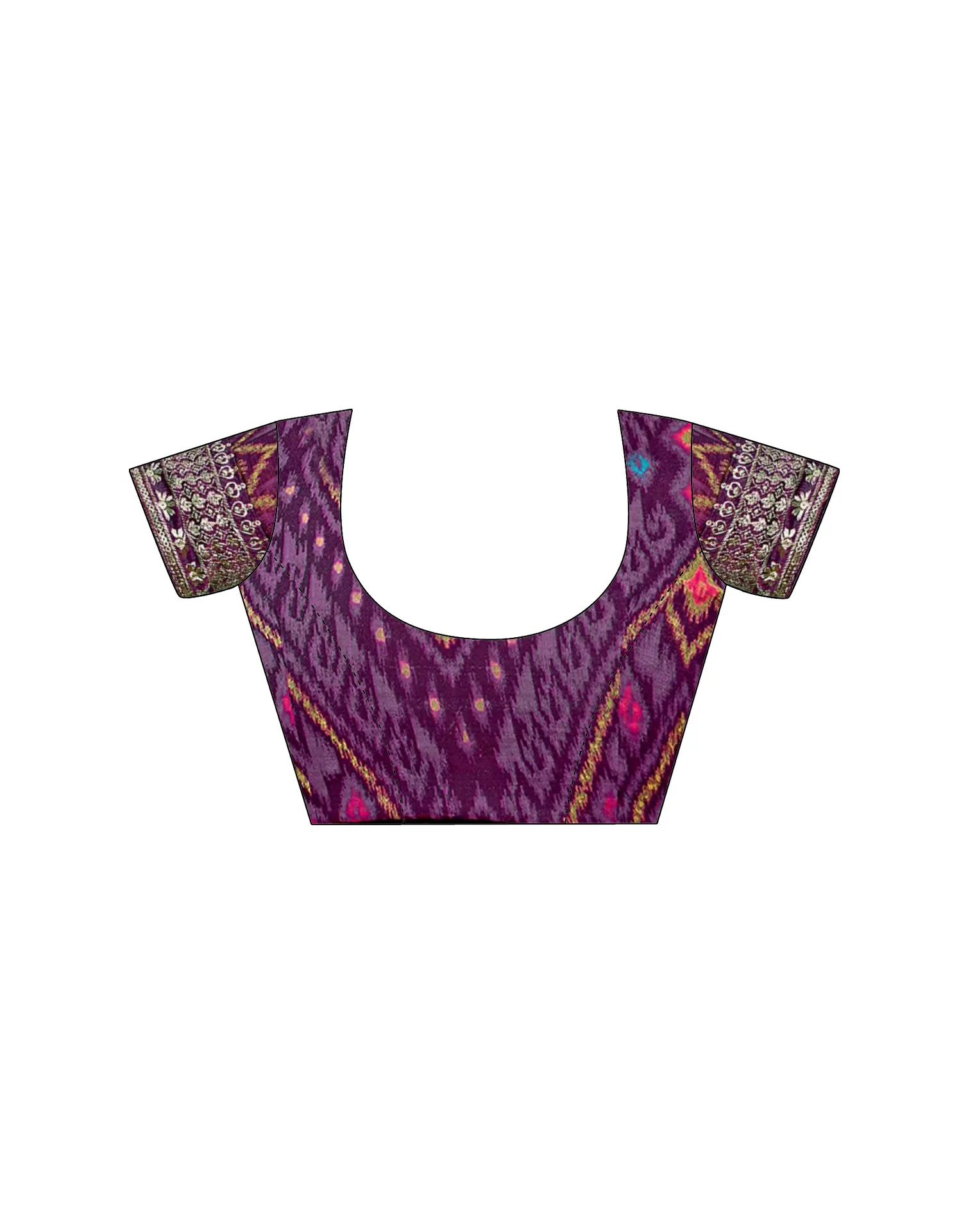 Purple Georgette Printed Saree - Image 9