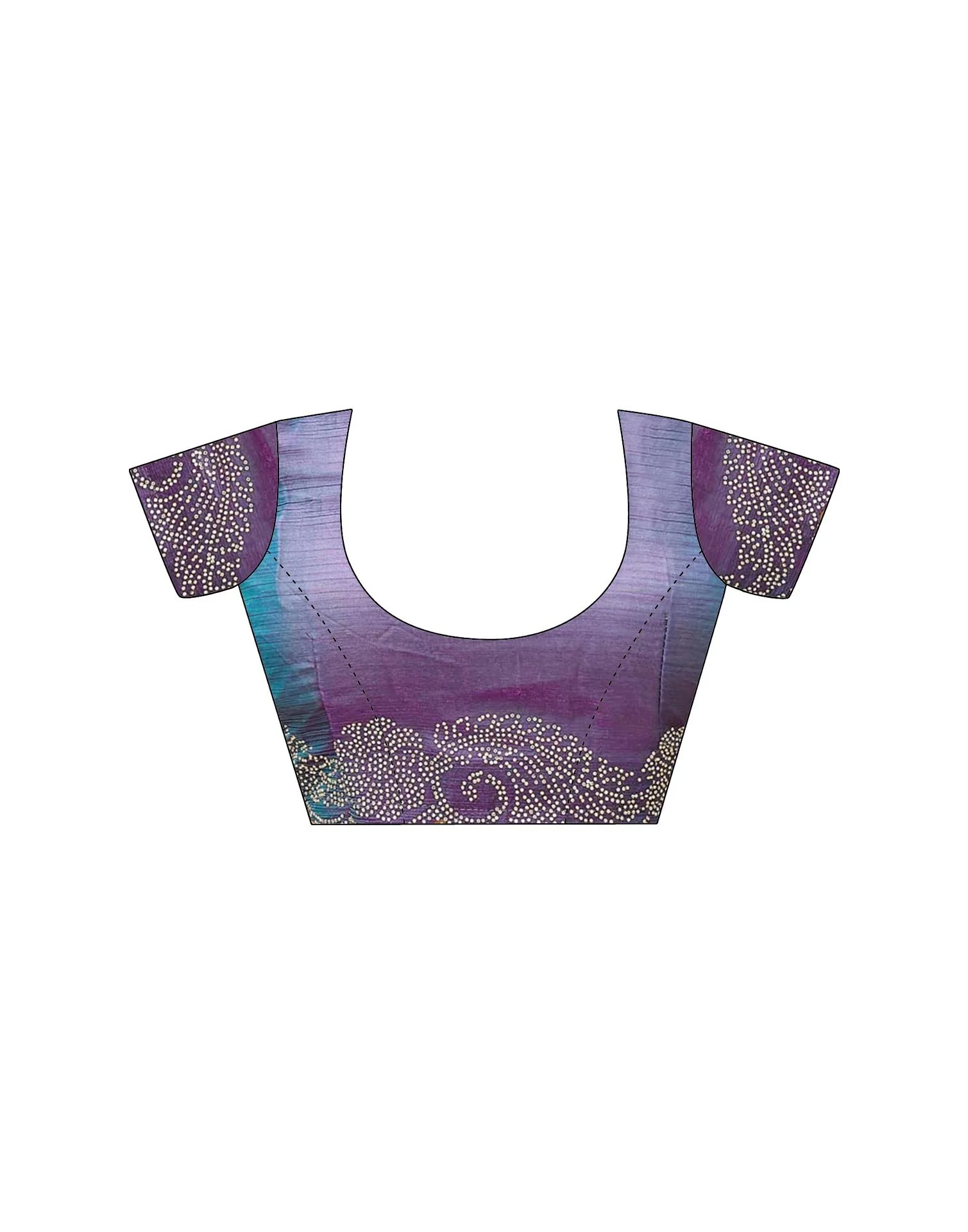 Purple Shimmer Stone Work Embellished Saree - Image 9