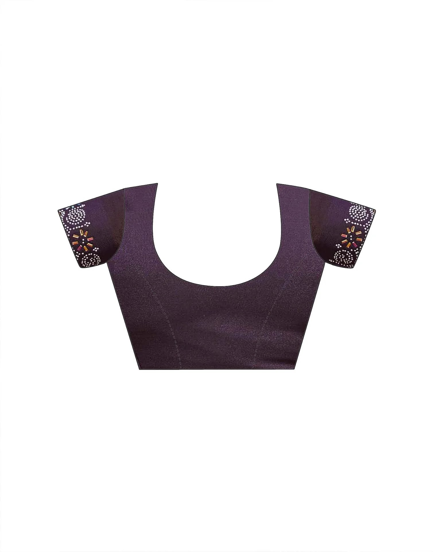 Purple Shimmer Stone Work Swarovski Saree - Image 11