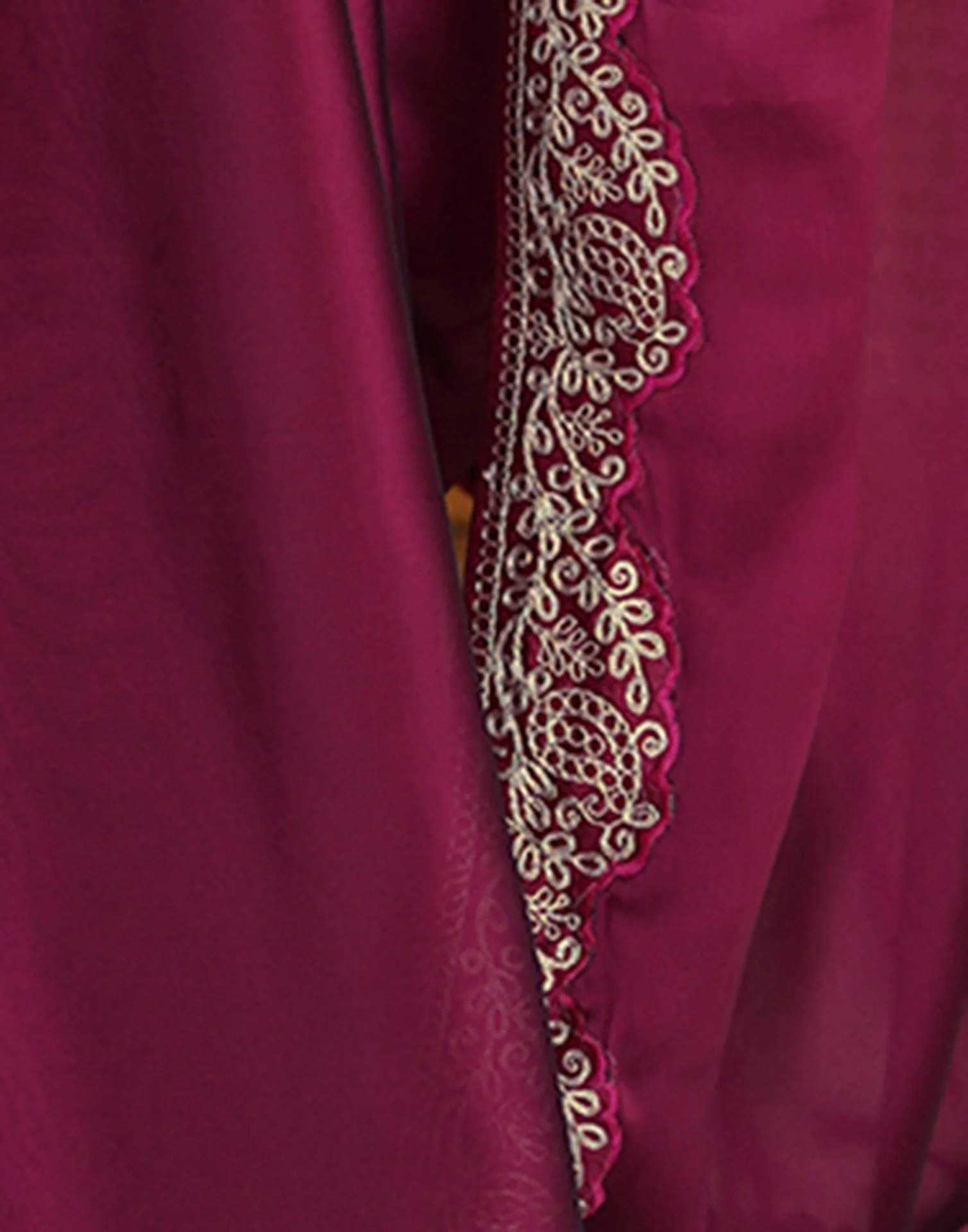 Purple Silk Embroidery Lace Saree - Image 9