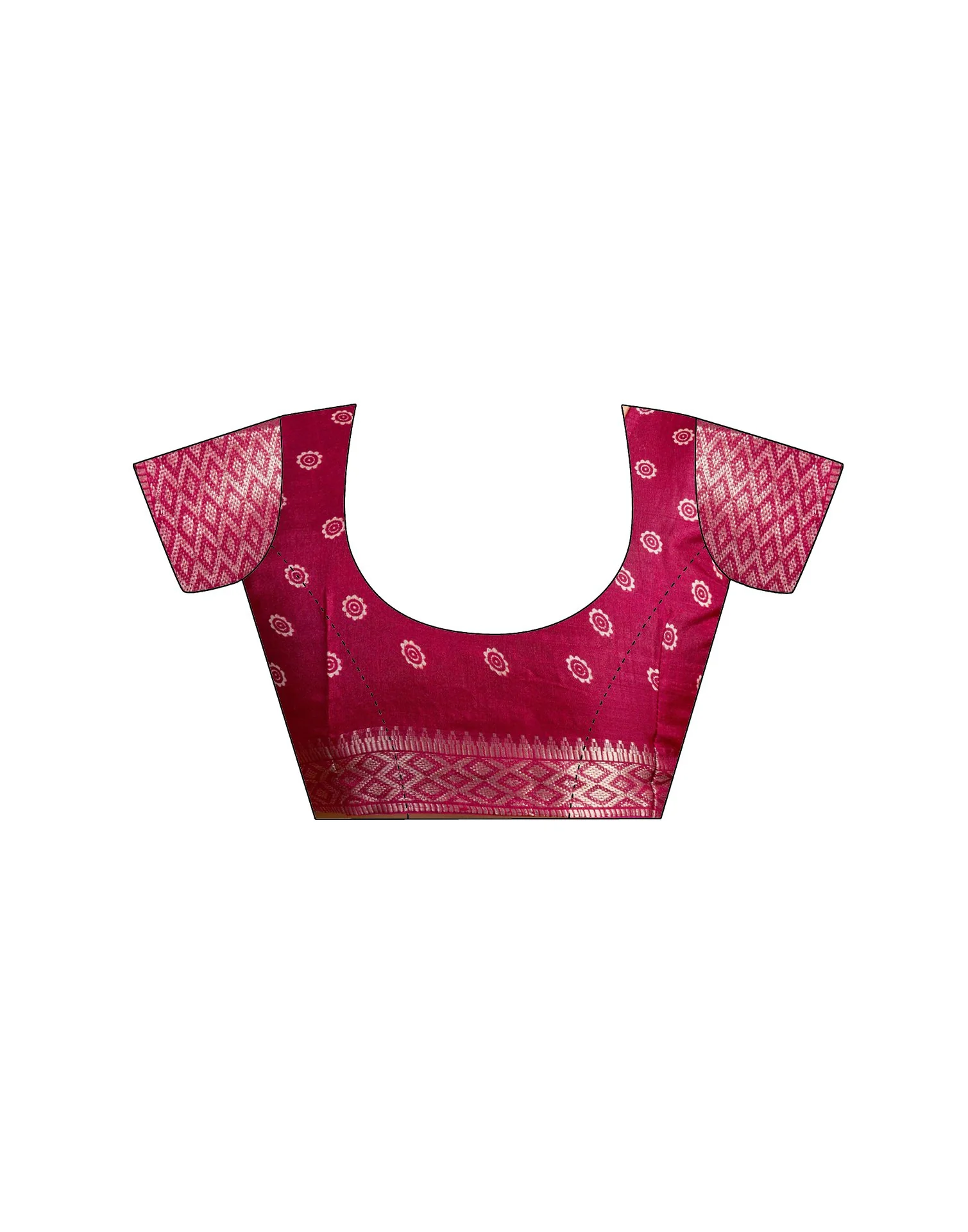 Purple Silk Printed Bandhani Saree - Image 9