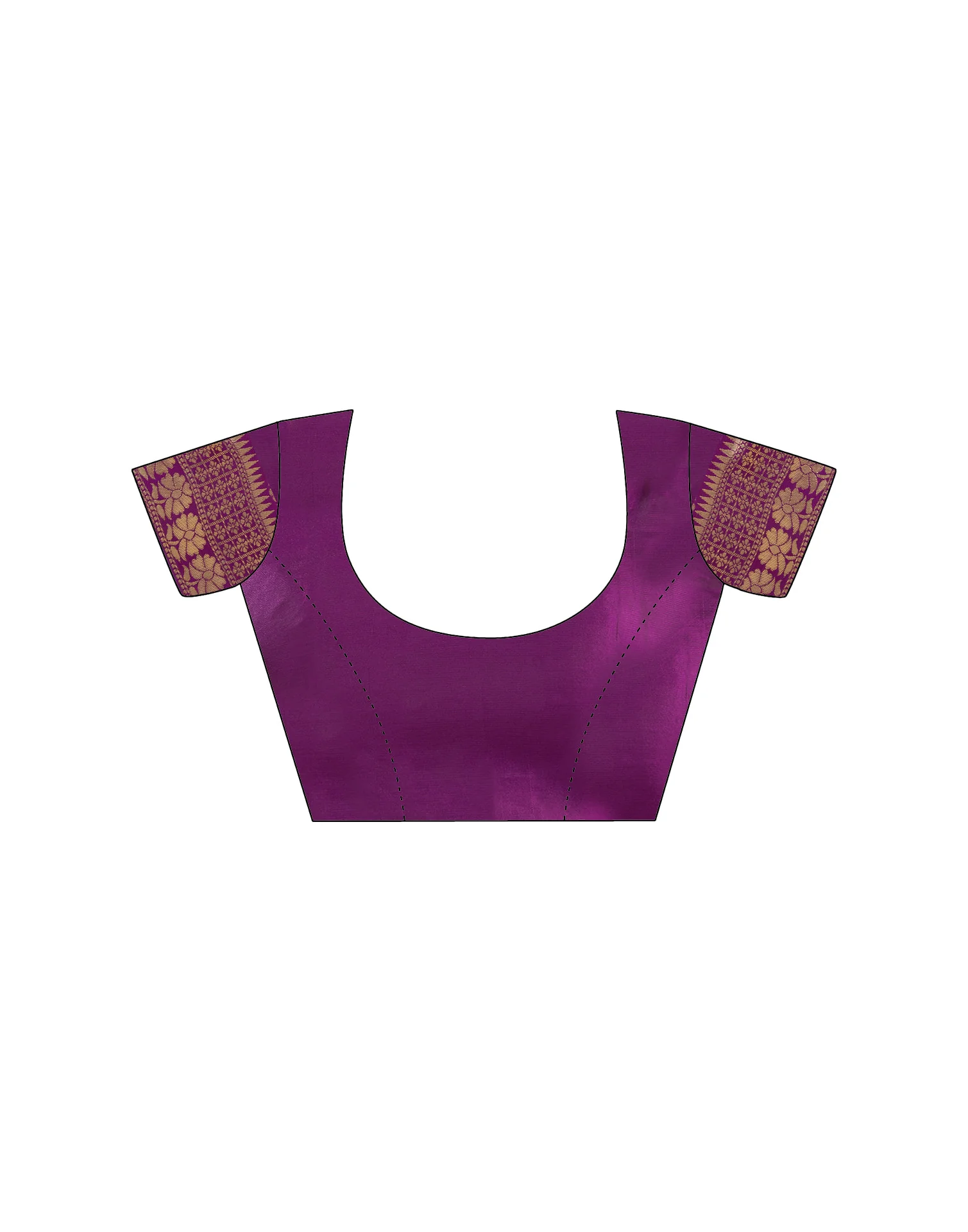 Purple Silk Blend Woven Banarasi Saree - Image 11