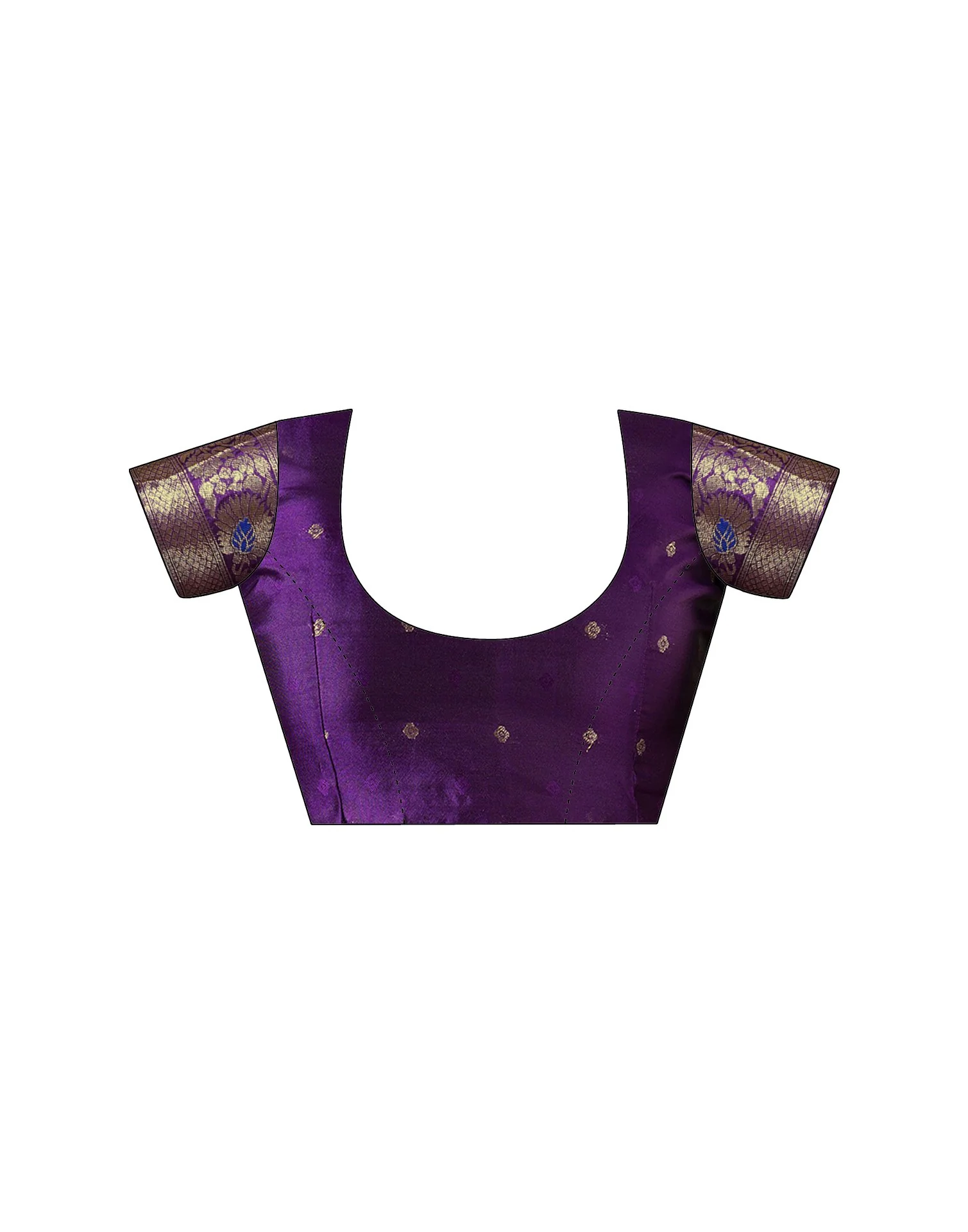 Purple Silk Woven Banarasi Saree - Image 10