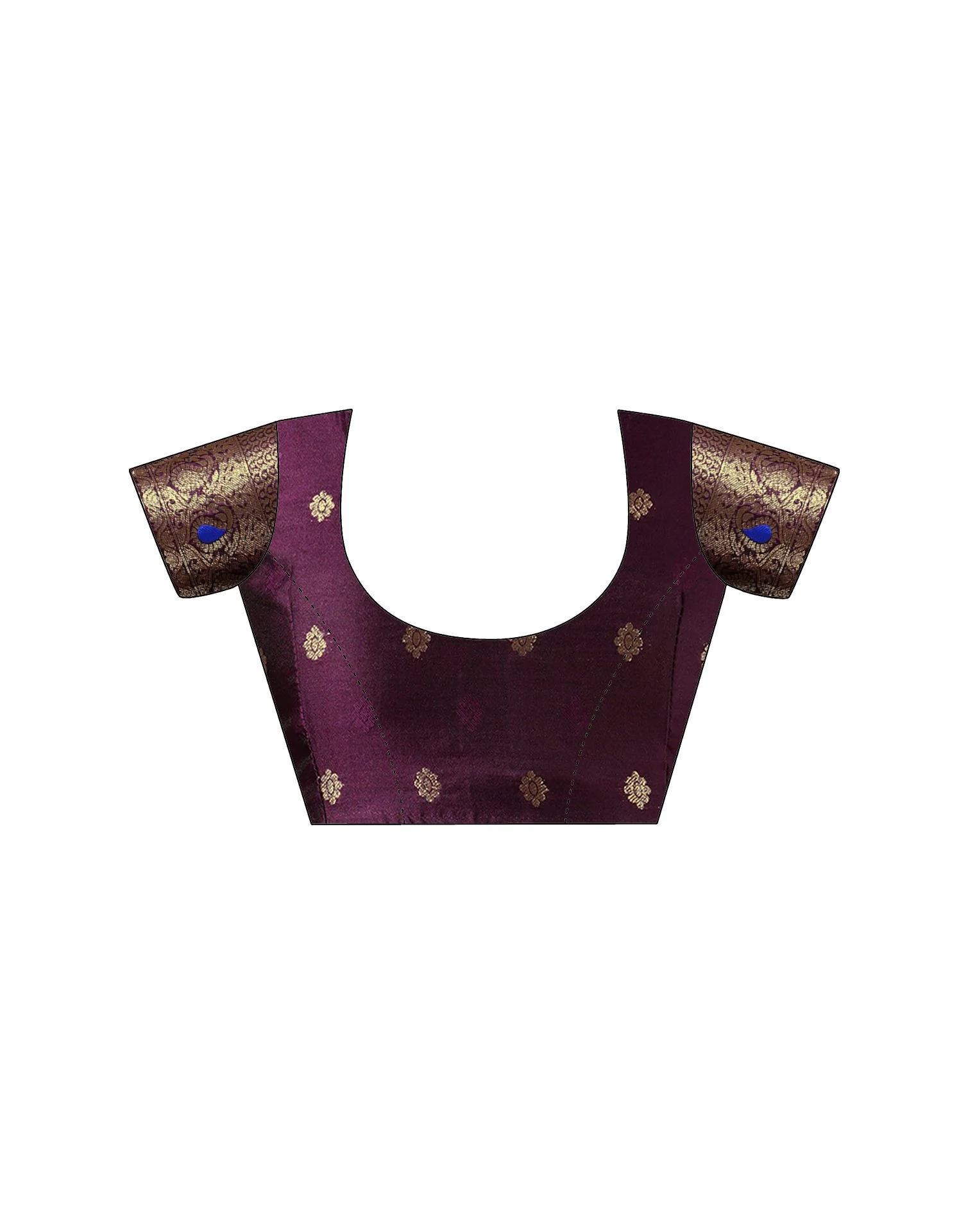 Purple Silk Woven Banarasi Saree - Image 10
