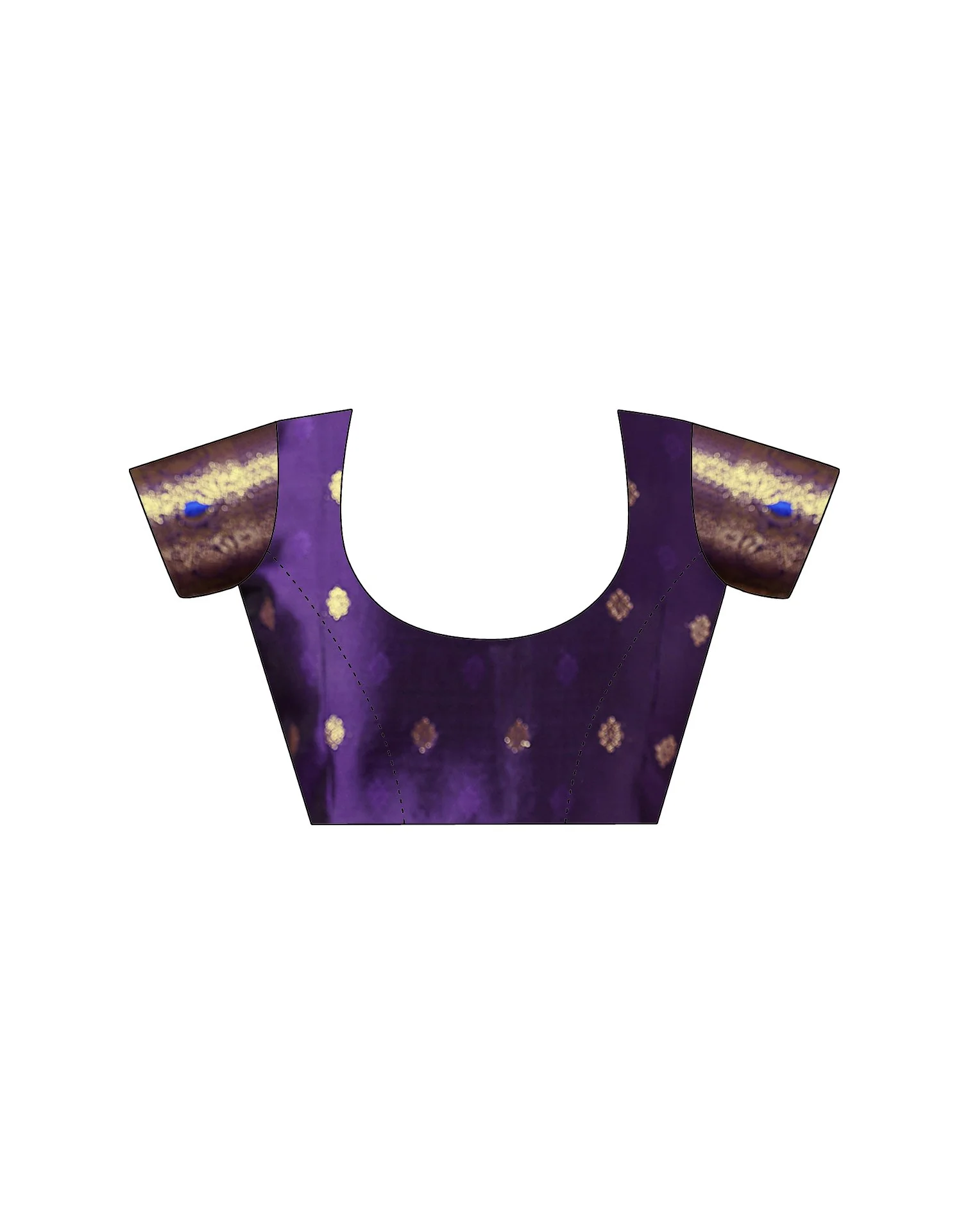 Purple Silk Woven Banarasi Saree - Image 10