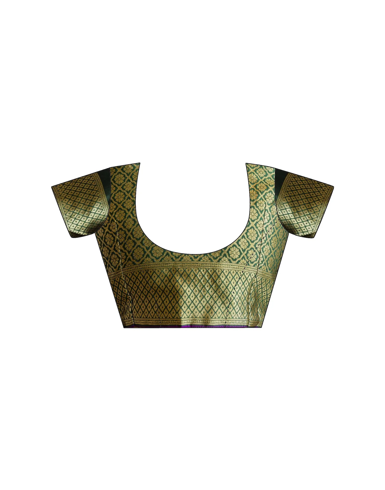 Purple Silk Woven Banarasi Saree - Image 12