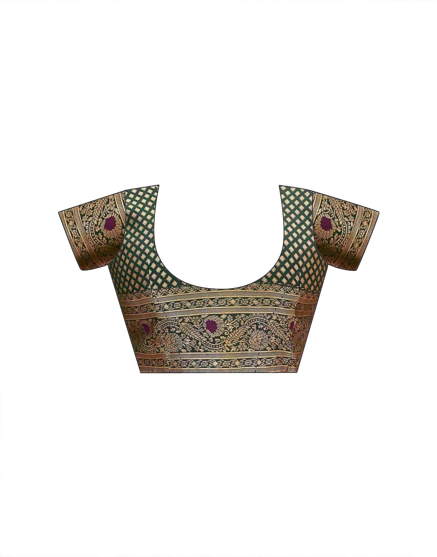 Purple Silk Woven Banarasi Saree - Image 9