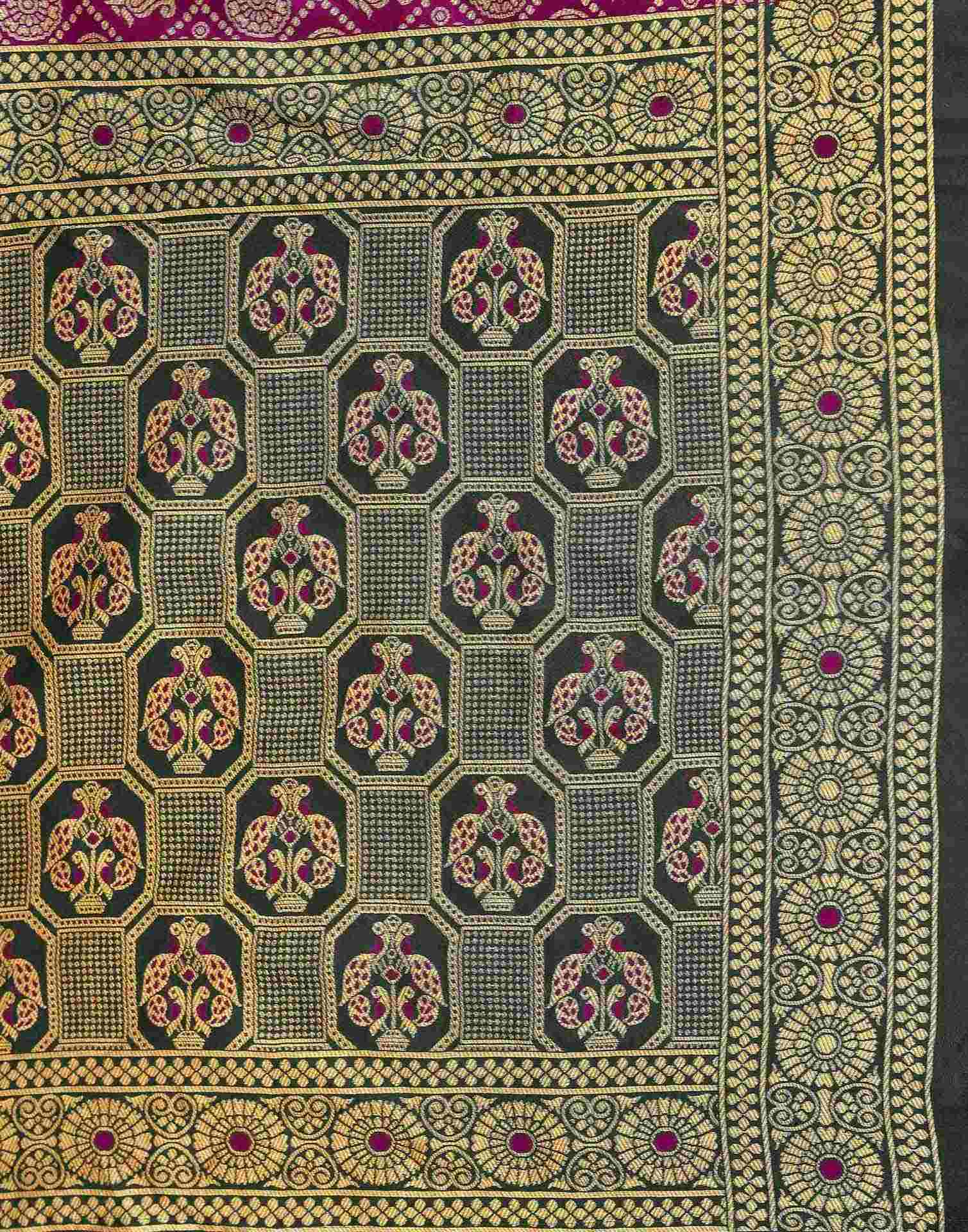 Purple Silk Woven Banarasi Saree - Image 7