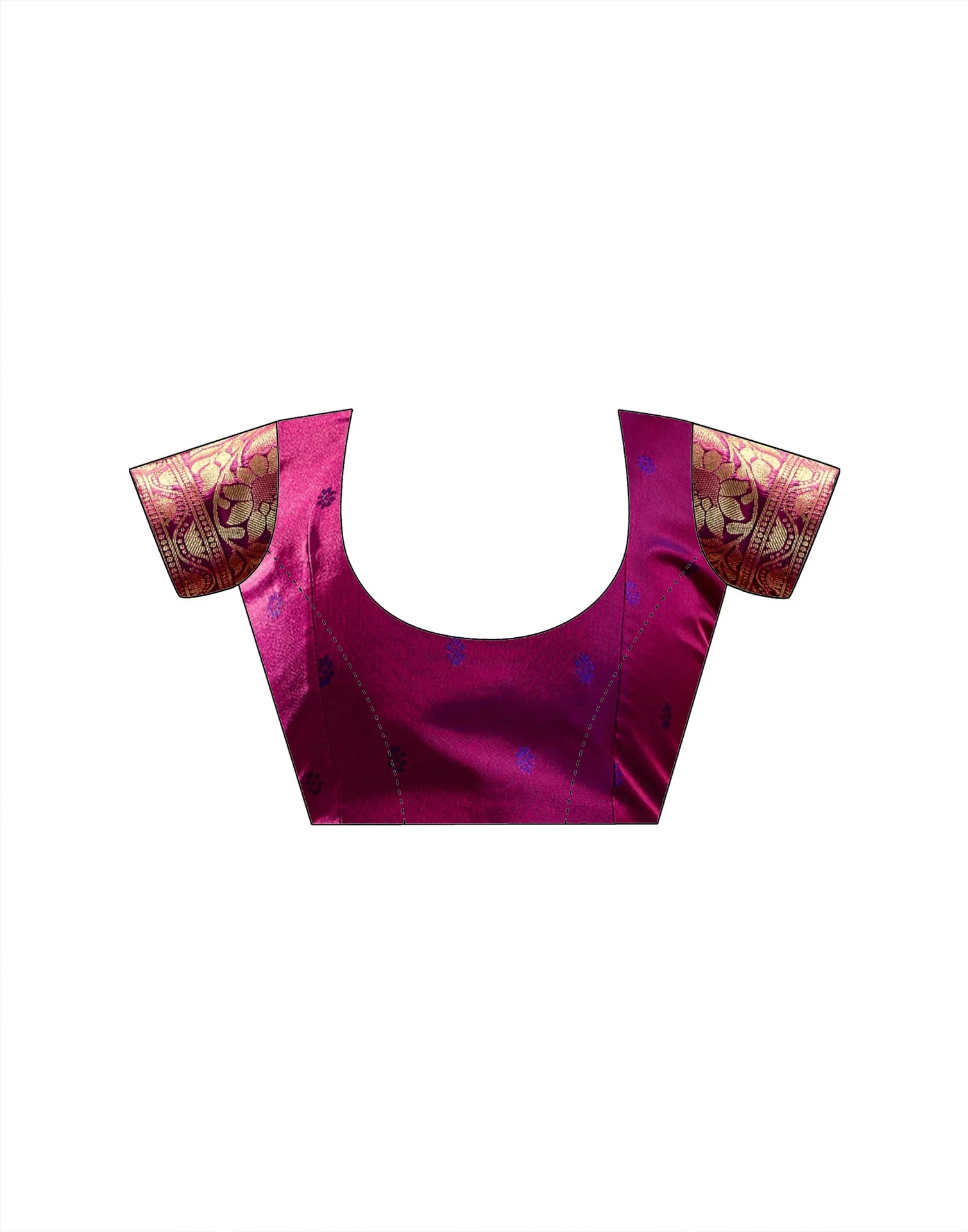 Purple Silk Woven Banarasi Saree - Image 10