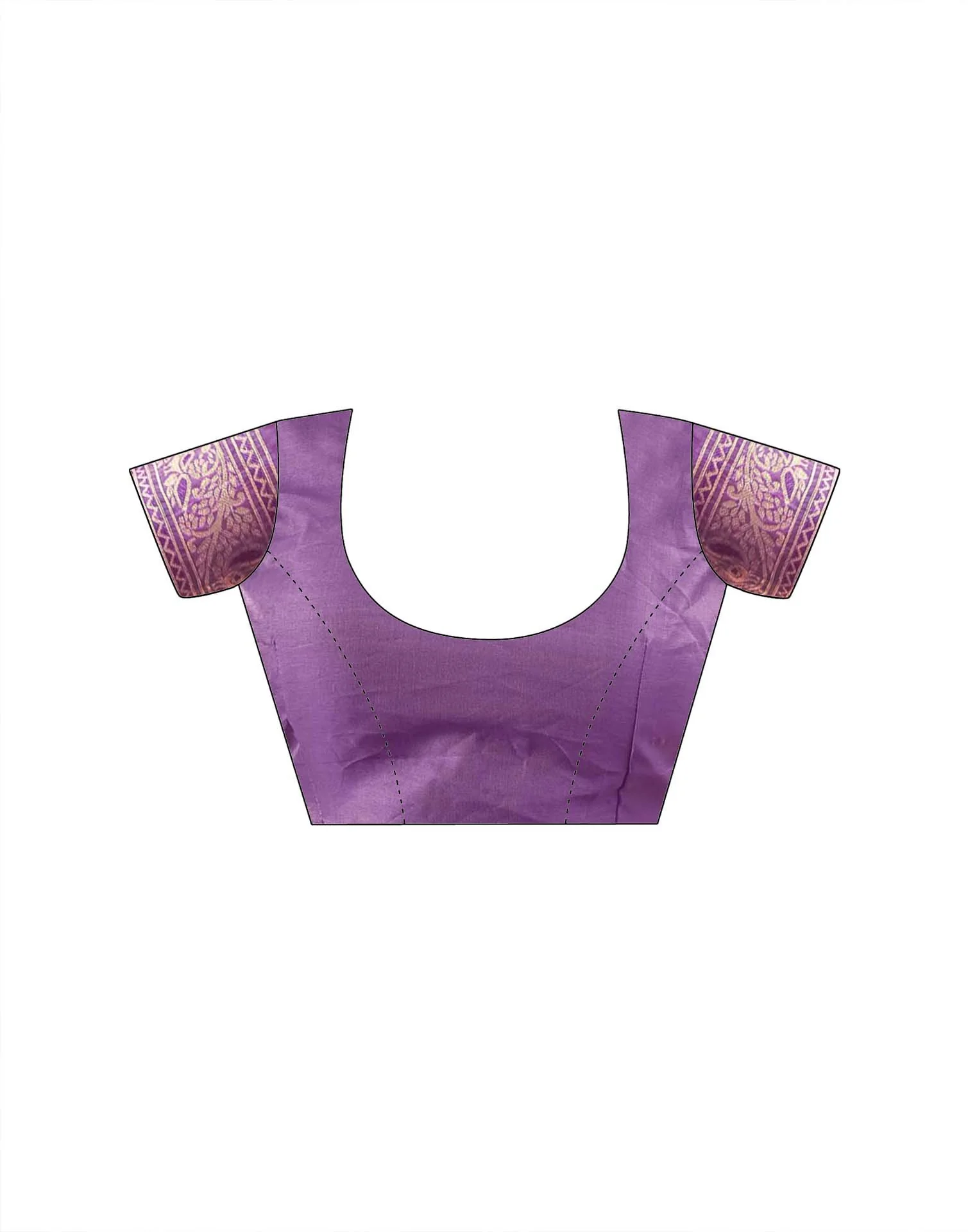 Purple Silk Woven Banarasi Saree - Image 9