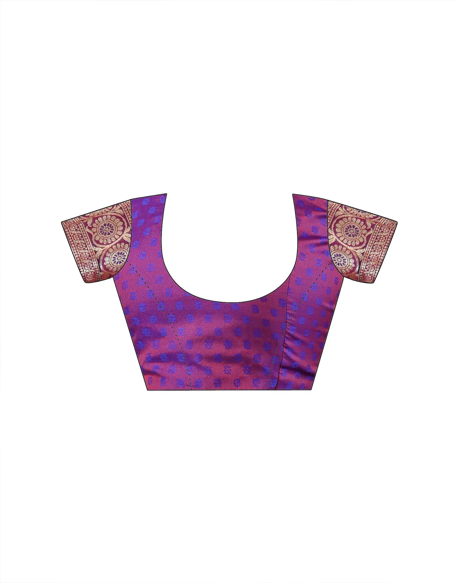 Purple Silk Woven Banarasi Saree - Image 14