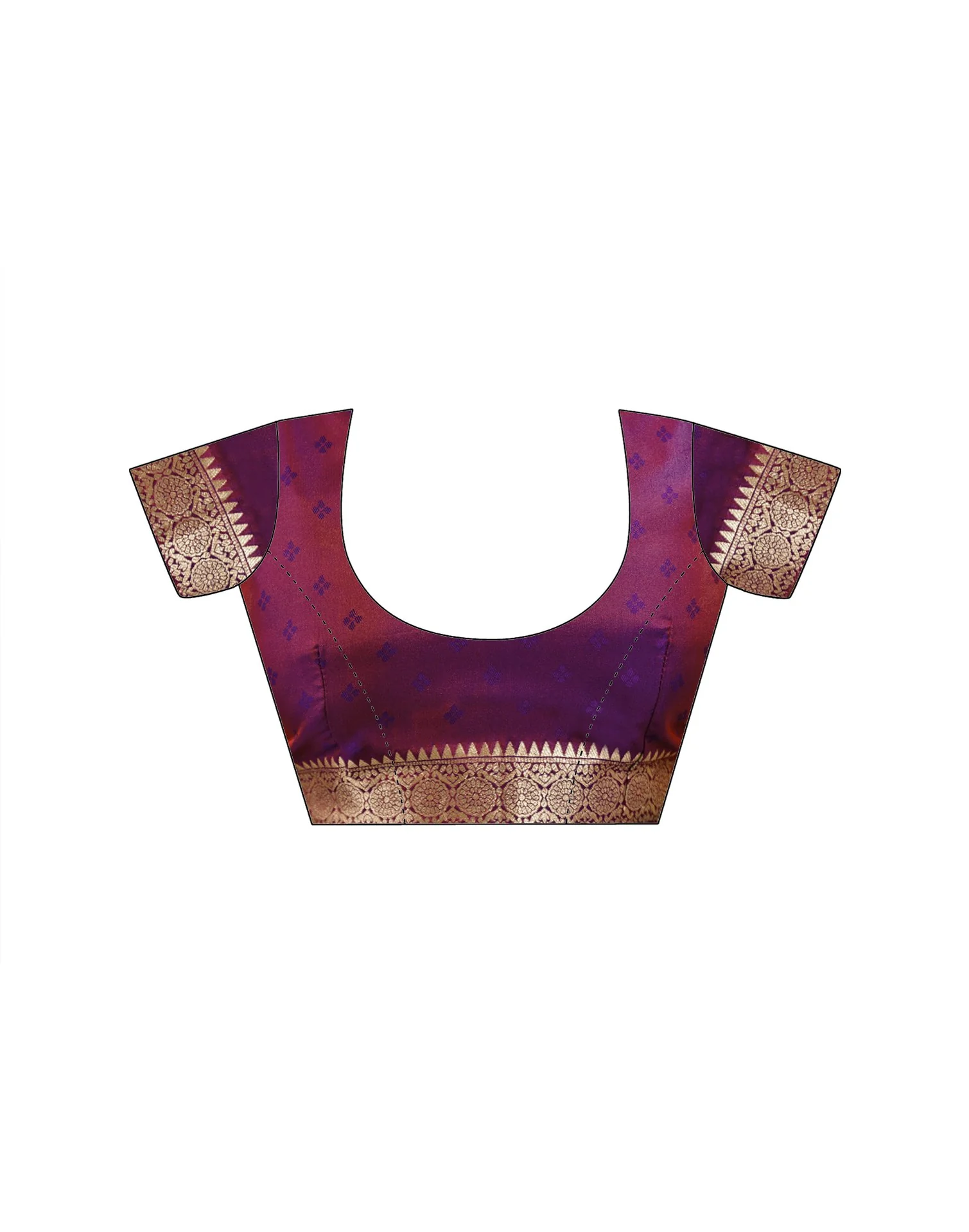 Purple Silk Woven Banarasi Saree - Image 14