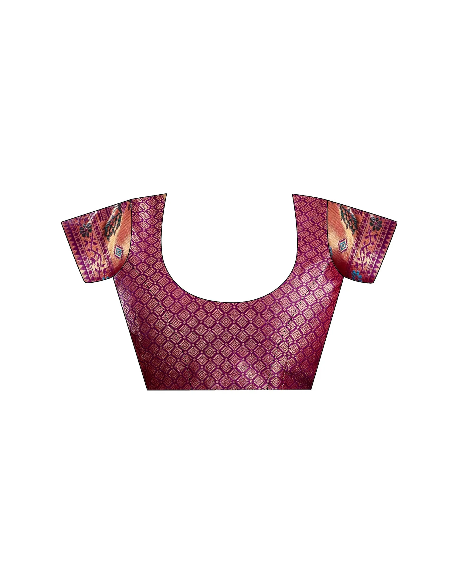Purple Silk Woven Paithani Saree - Image 9