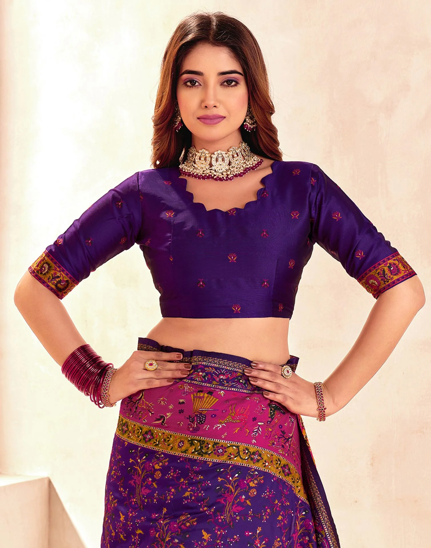 Purple Silk Woven Patola Saree - Image 7
