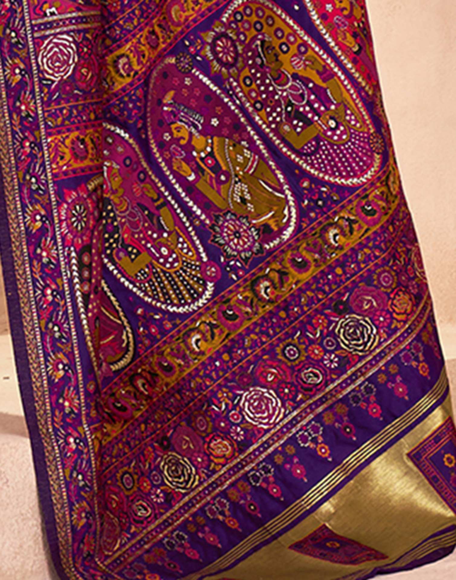 Purple Silk Woven Patola Saree - Image 8