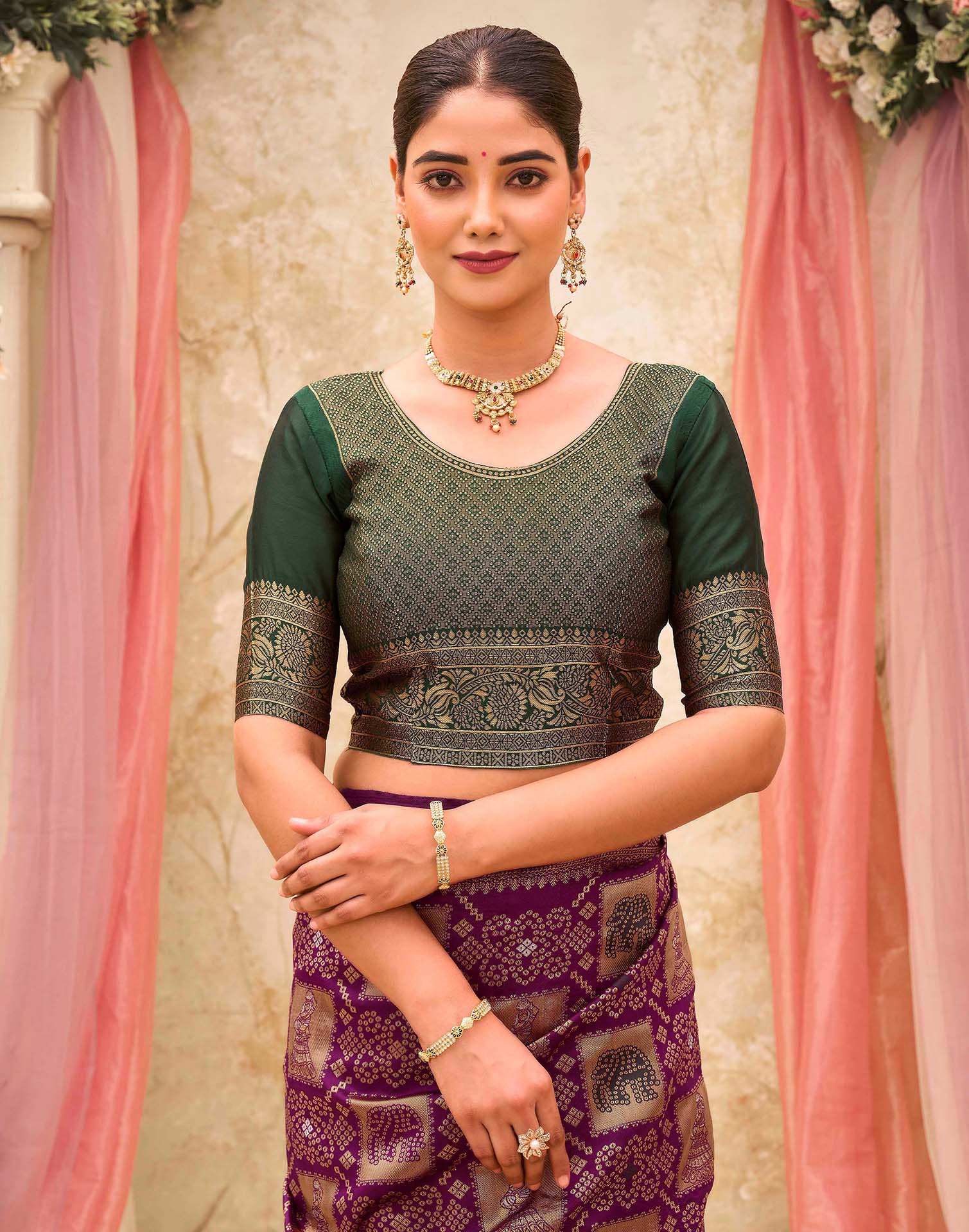 Purple Silk Woven Patola Saree - Image 8