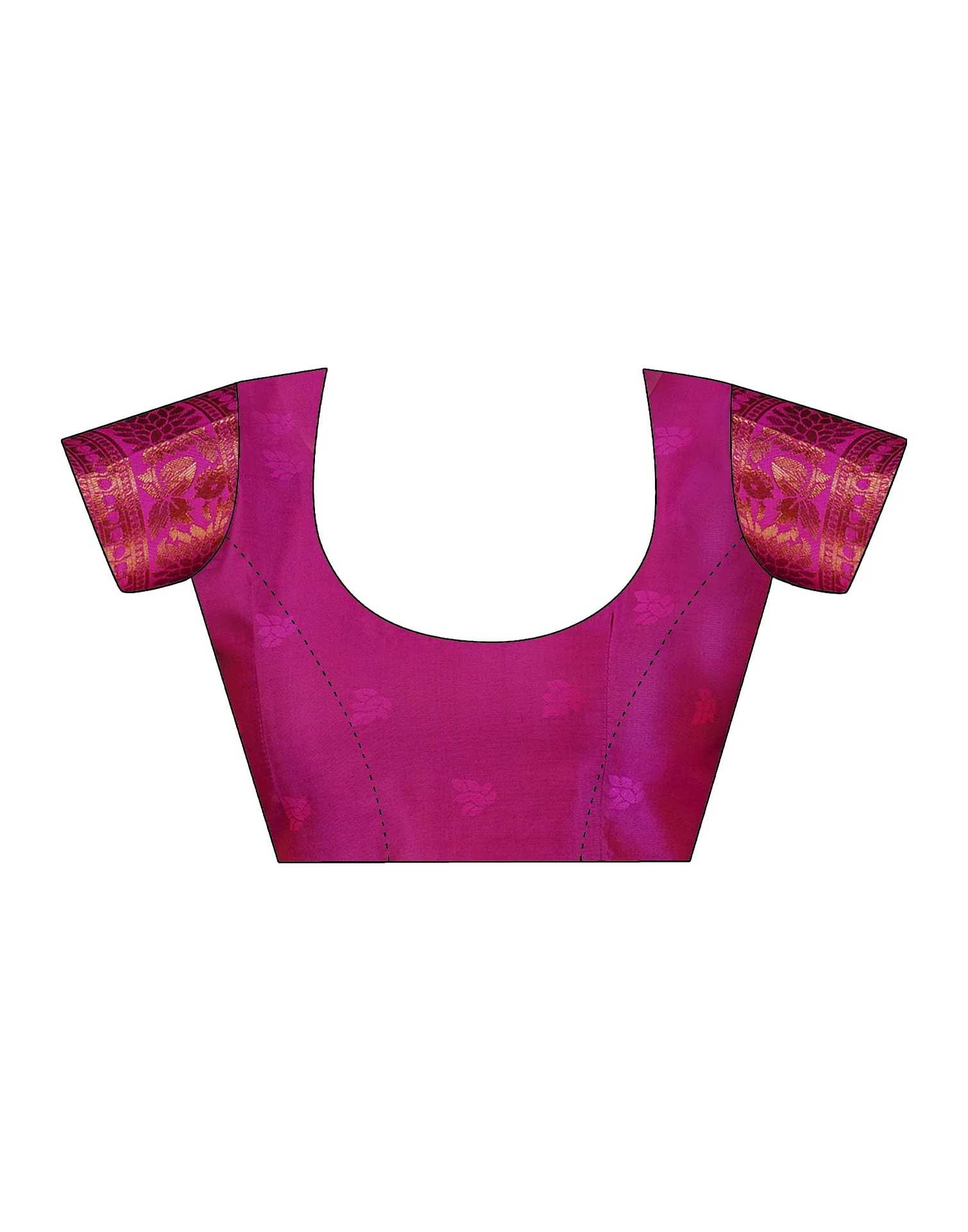 Violet Silk Woven Banarasi Saree - Image 9