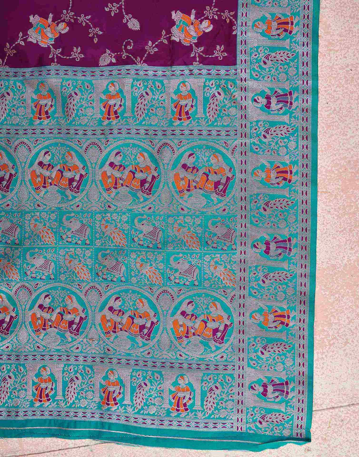 Purple Silk Woven Saree - Image 8