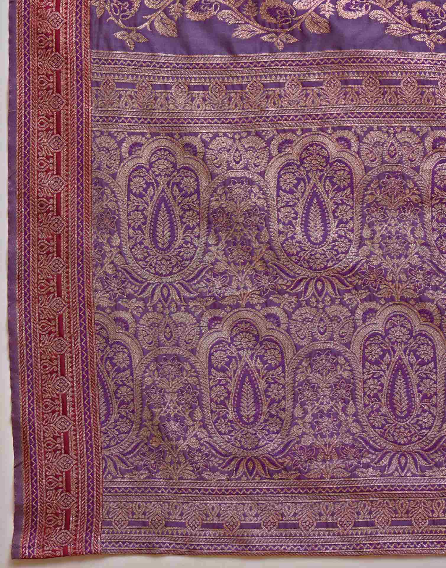 Purple Silk Woven Saree - Image 8
