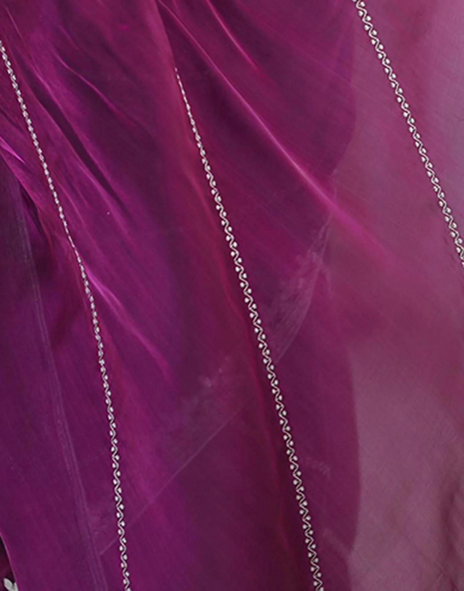 Purple Tissue Silk Sequence Embroidery Saree - Image 11