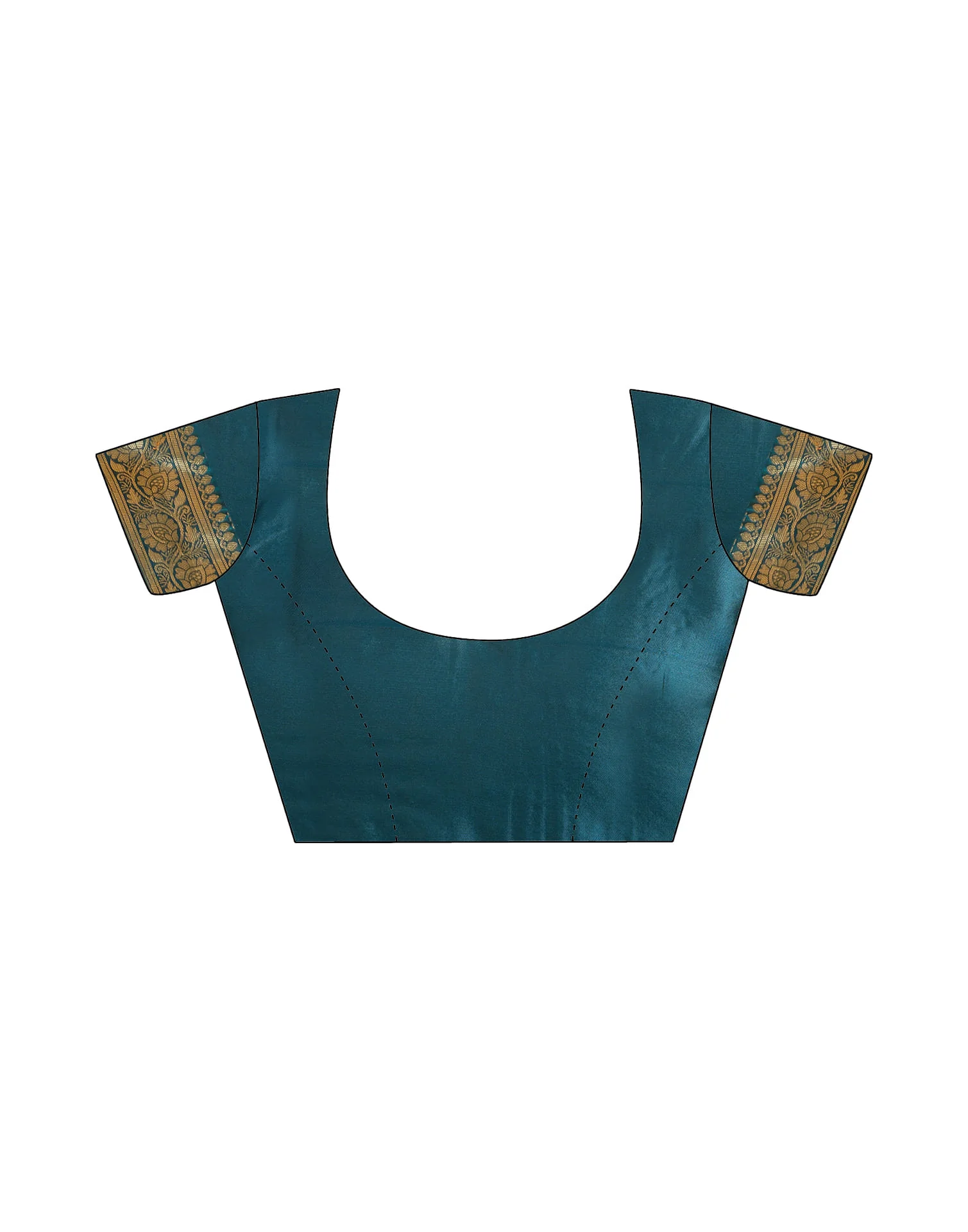 Rama Blue Woven Banarasi Silk Saree - Image 11