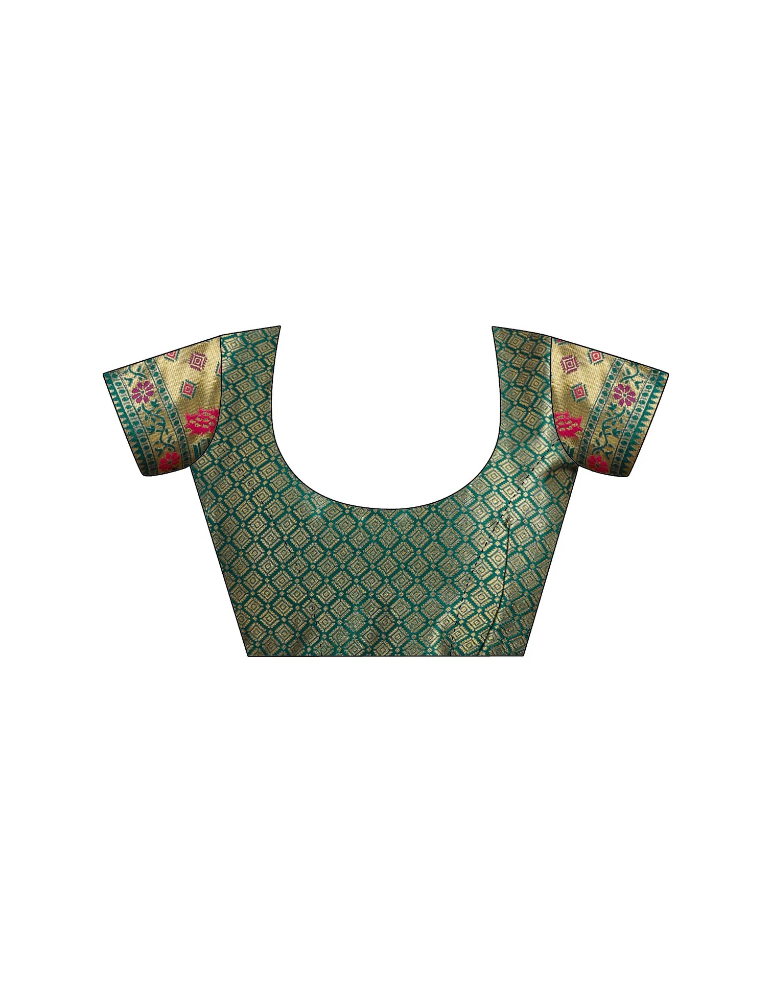 Rama Blue Silk Woven Paithani Saree - Image 9