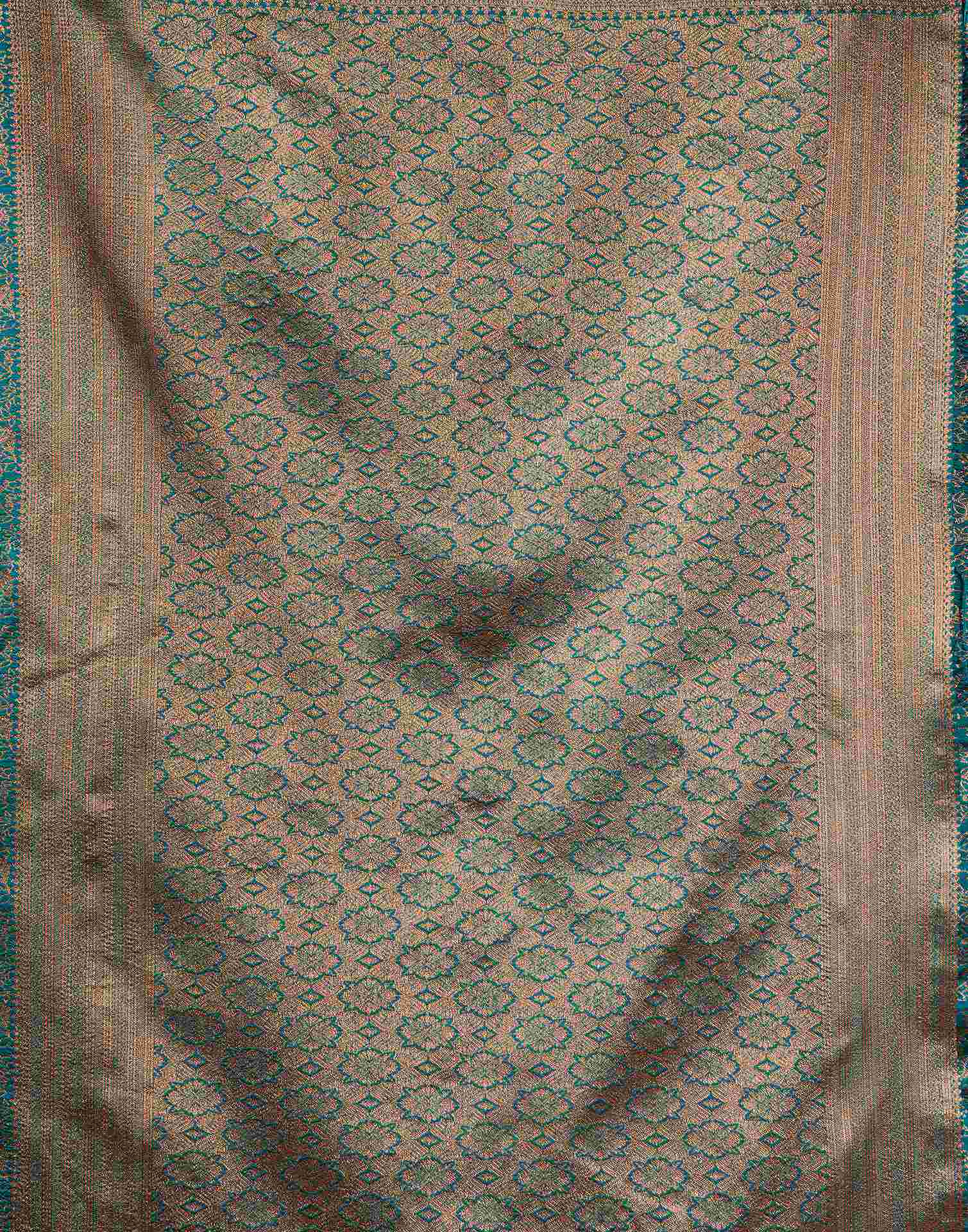 Rama Blue Silk Woven Saree - Image 7