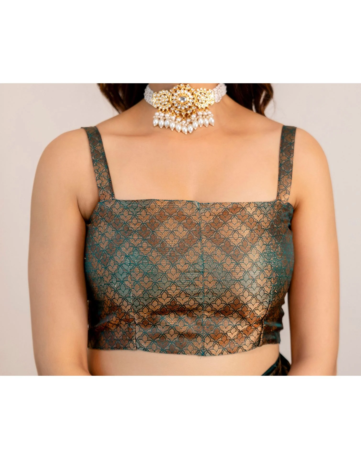 Rama Green Silk Woven Banarasi Saree - Image 12