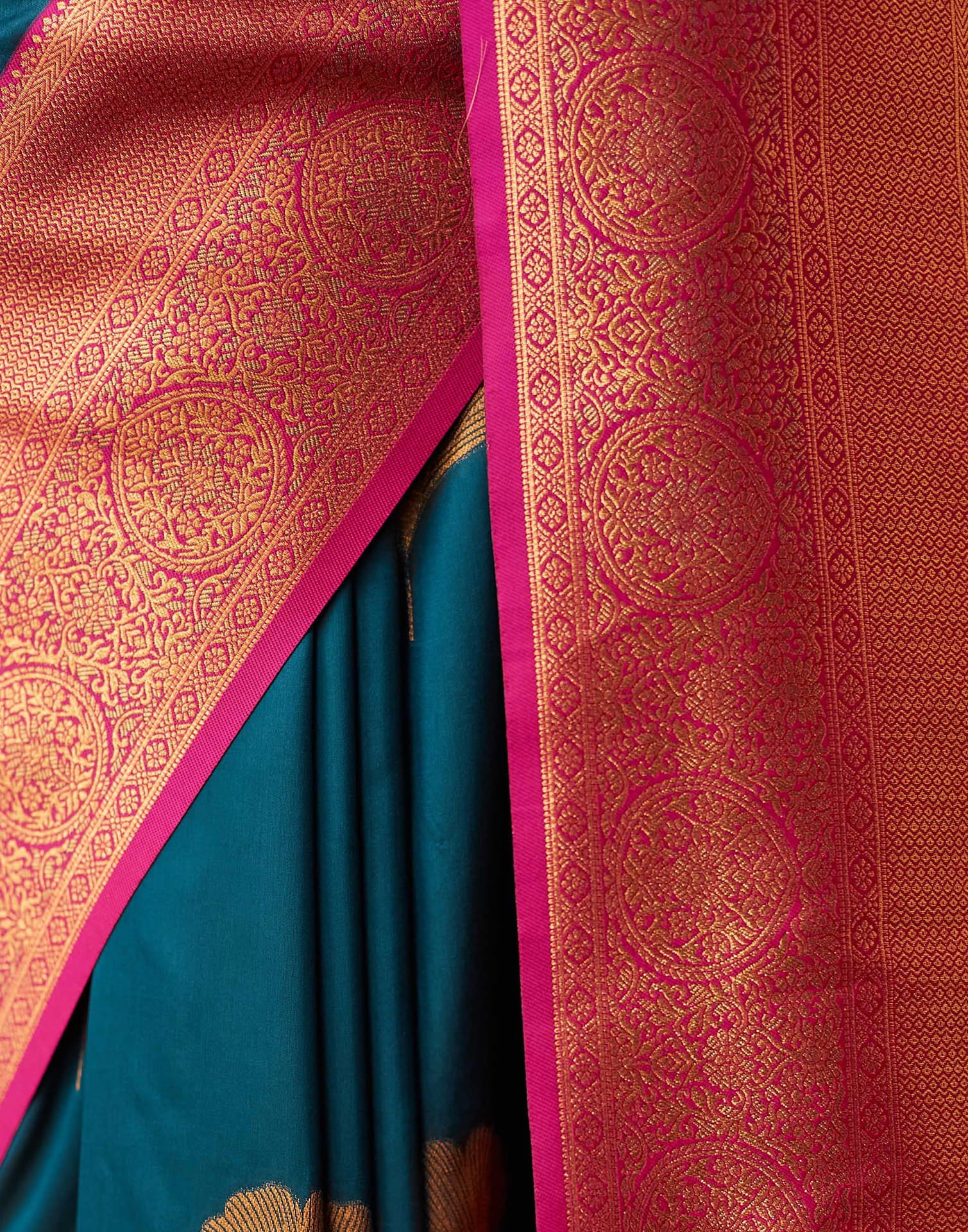 Blue Silk Woven Banarasi Saree - Image 10