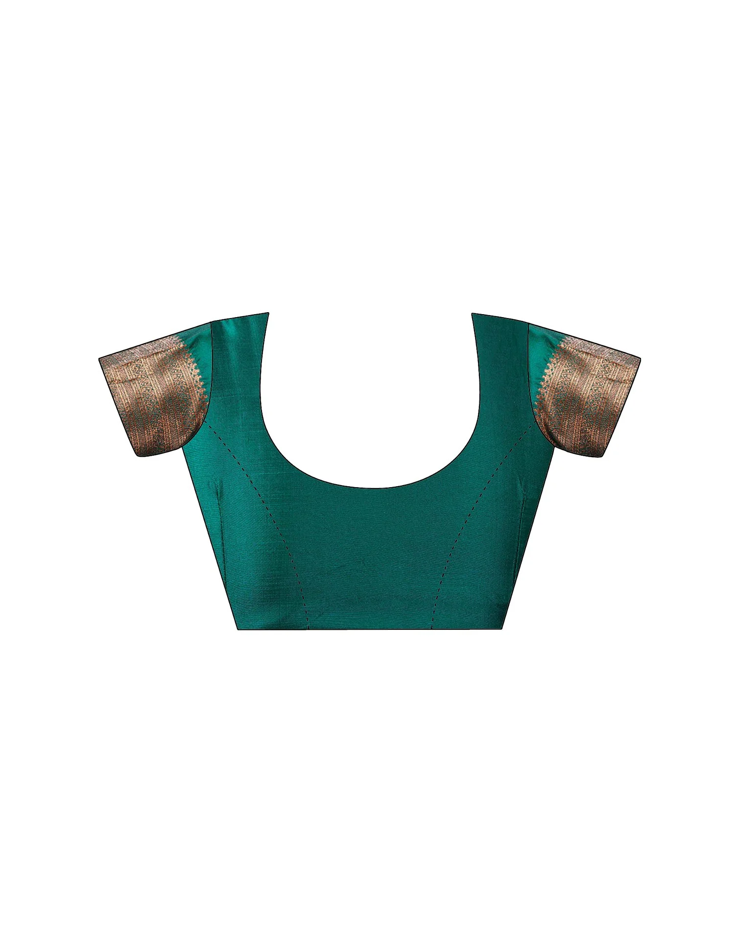 Rama Green Silk Woven Saree - Image 9