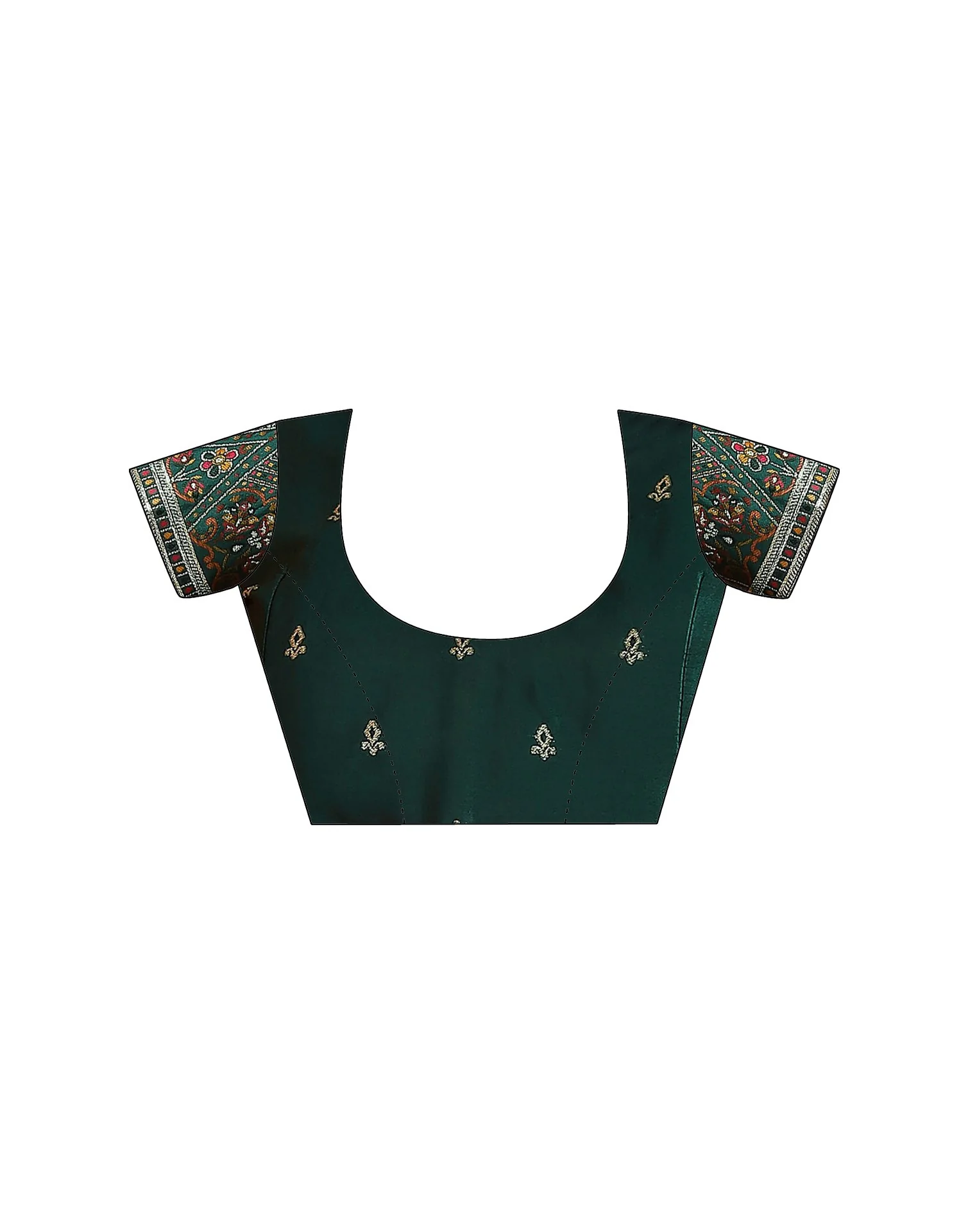 Rama Green Silk Woven Saree - Image 11