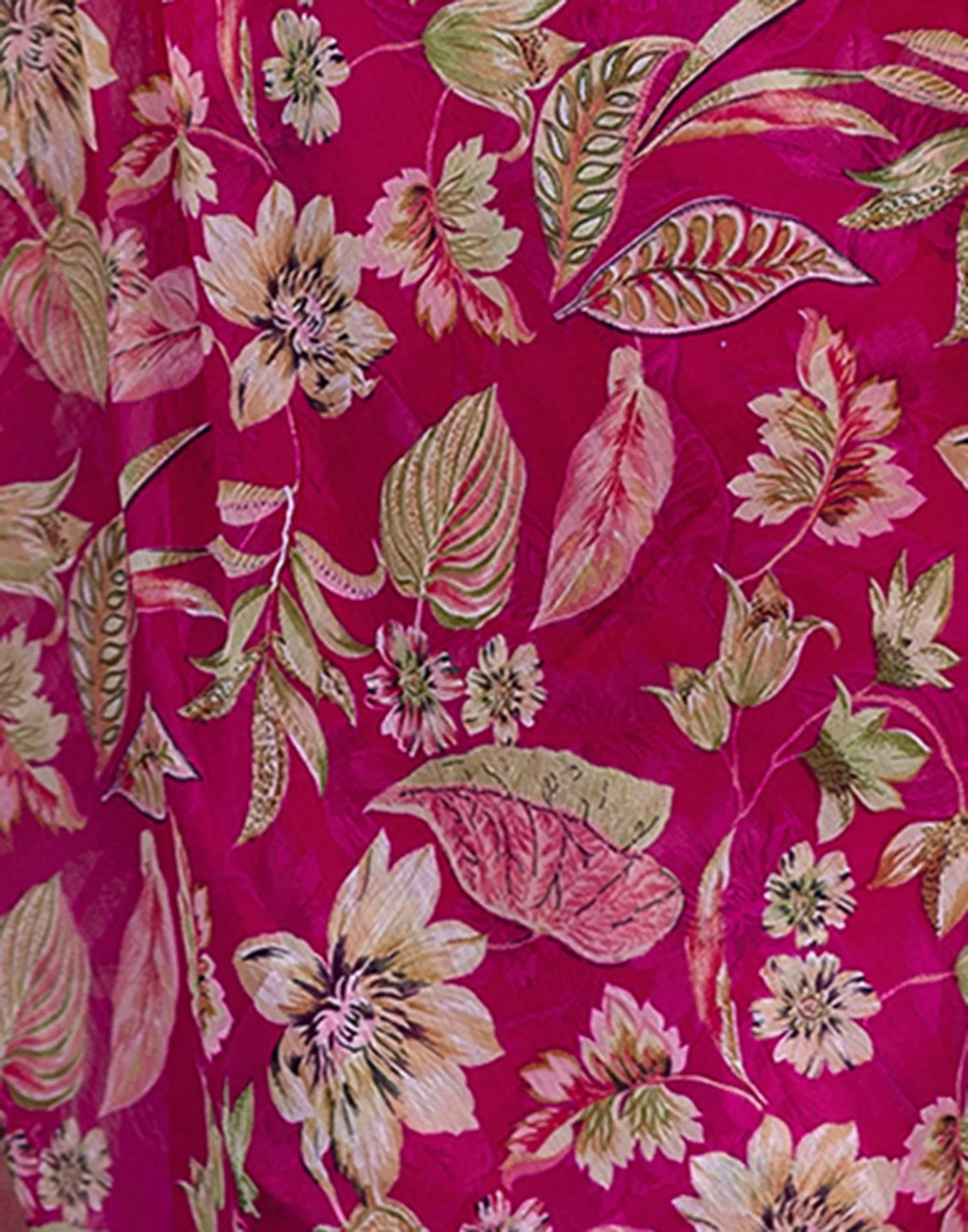 Rani Pink Chiffon Printed Saree - Image 10