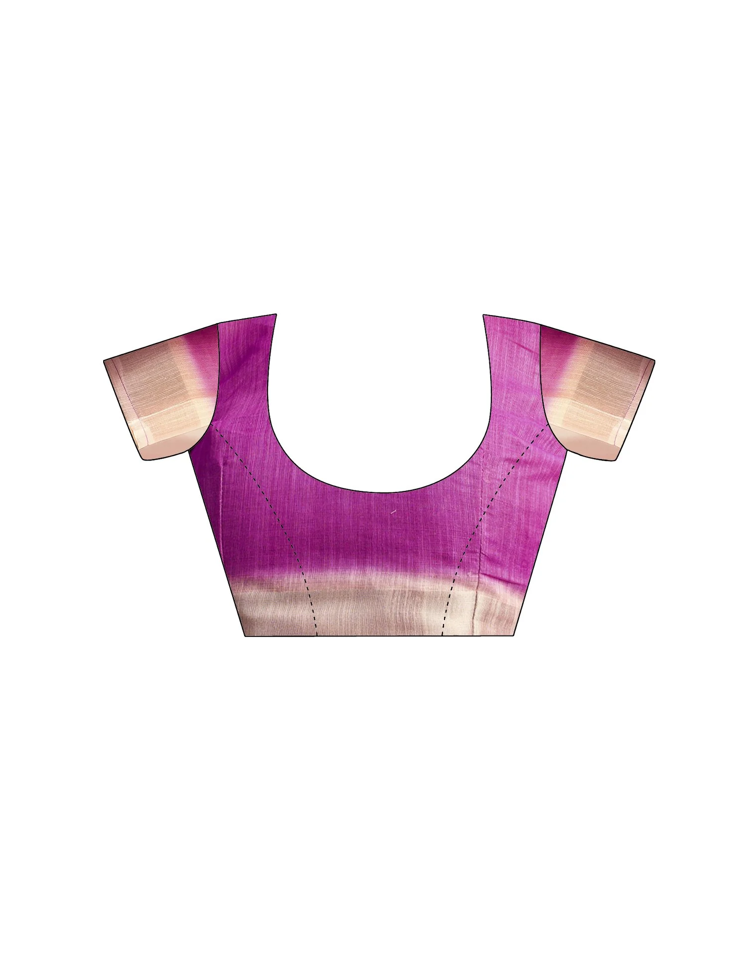 Rani Pink Cotton Linen Printed Saree - Image 9