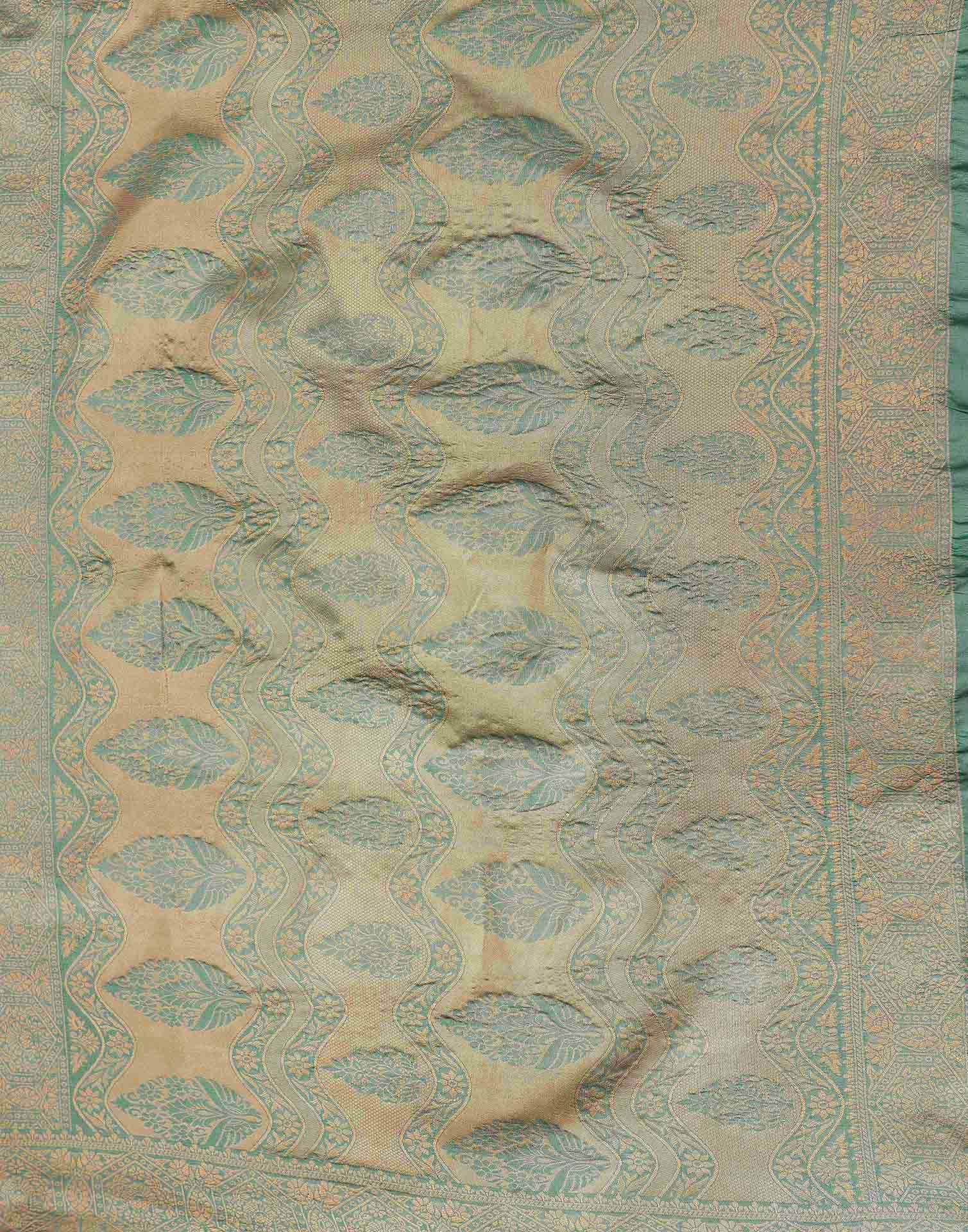 Rani Pink Shimmer Silk Woven Banarasi Saree - Image 8