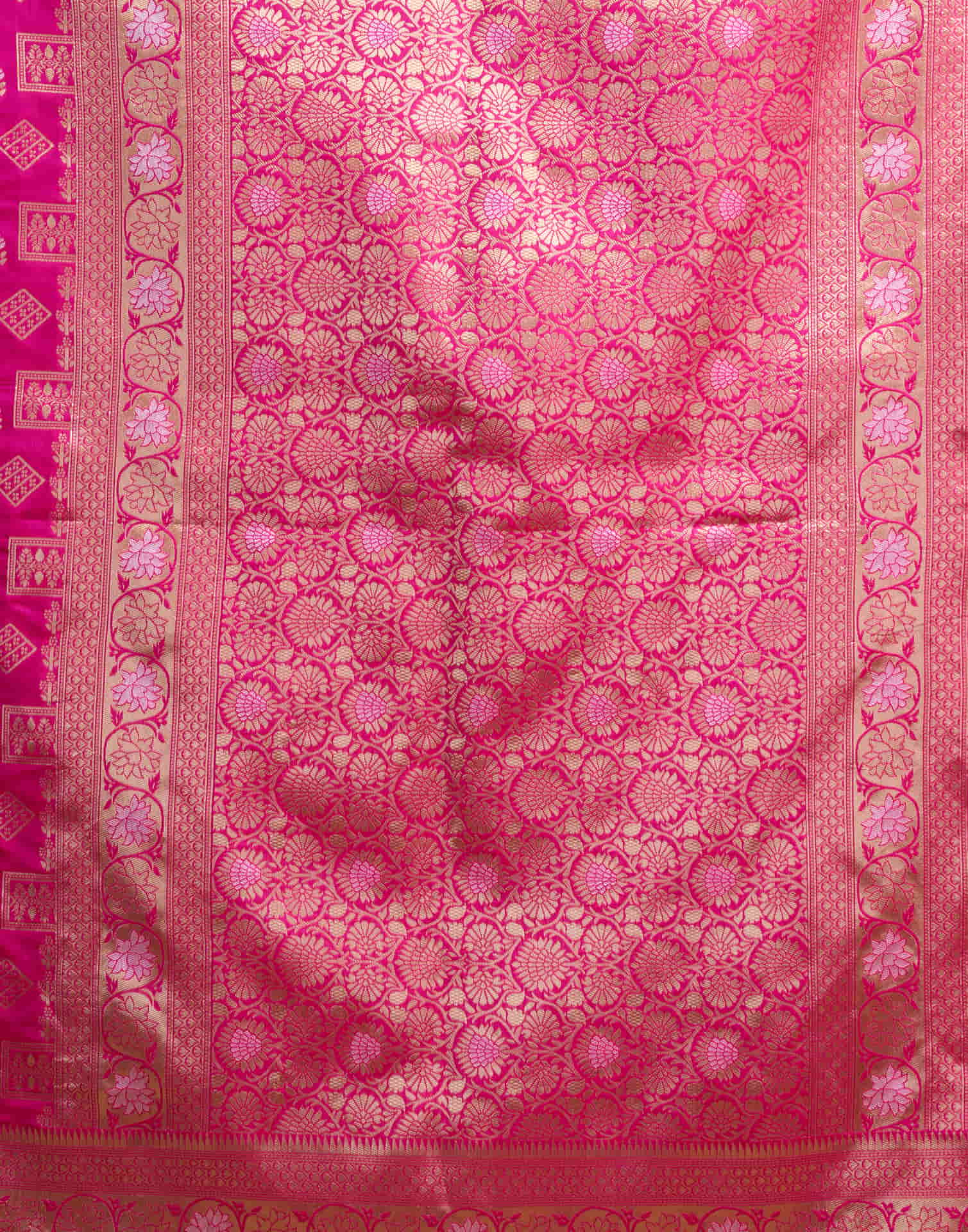 Rani Pink Silk Woven Banarasi Saree - Image 8