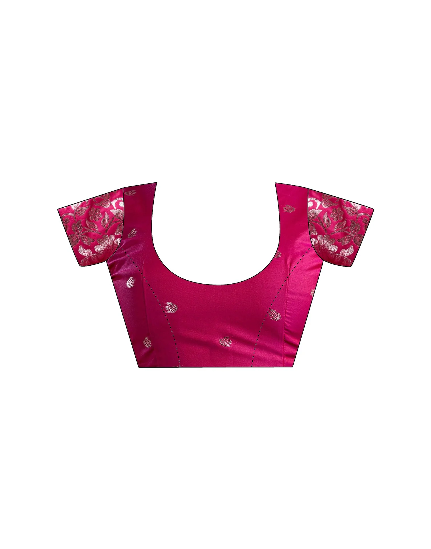 Rani Pink Silk Woven Banarasi Saree - Image 9