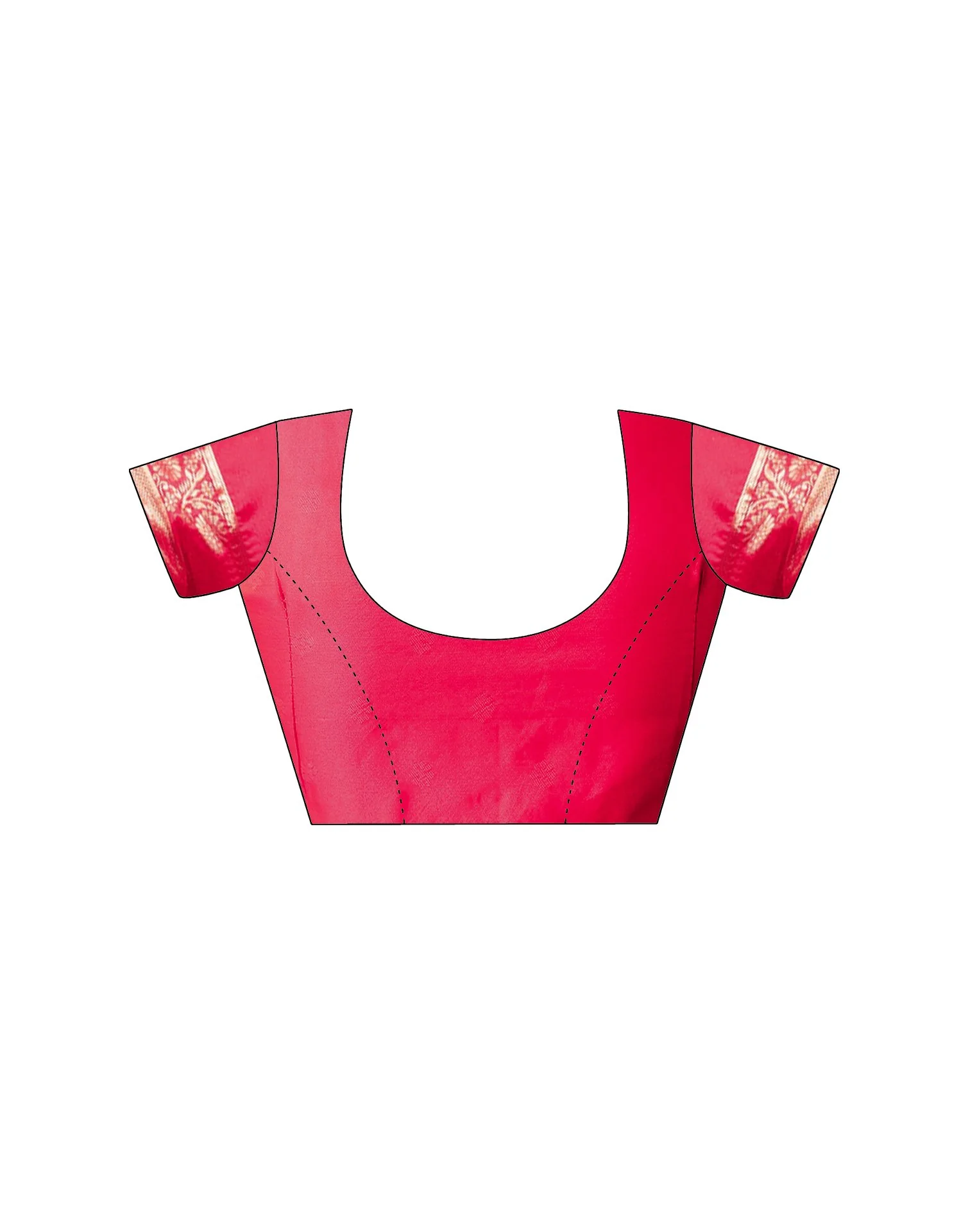 Rani Pink Silk Woven Banarasi Durga Puja Saree - Image 11