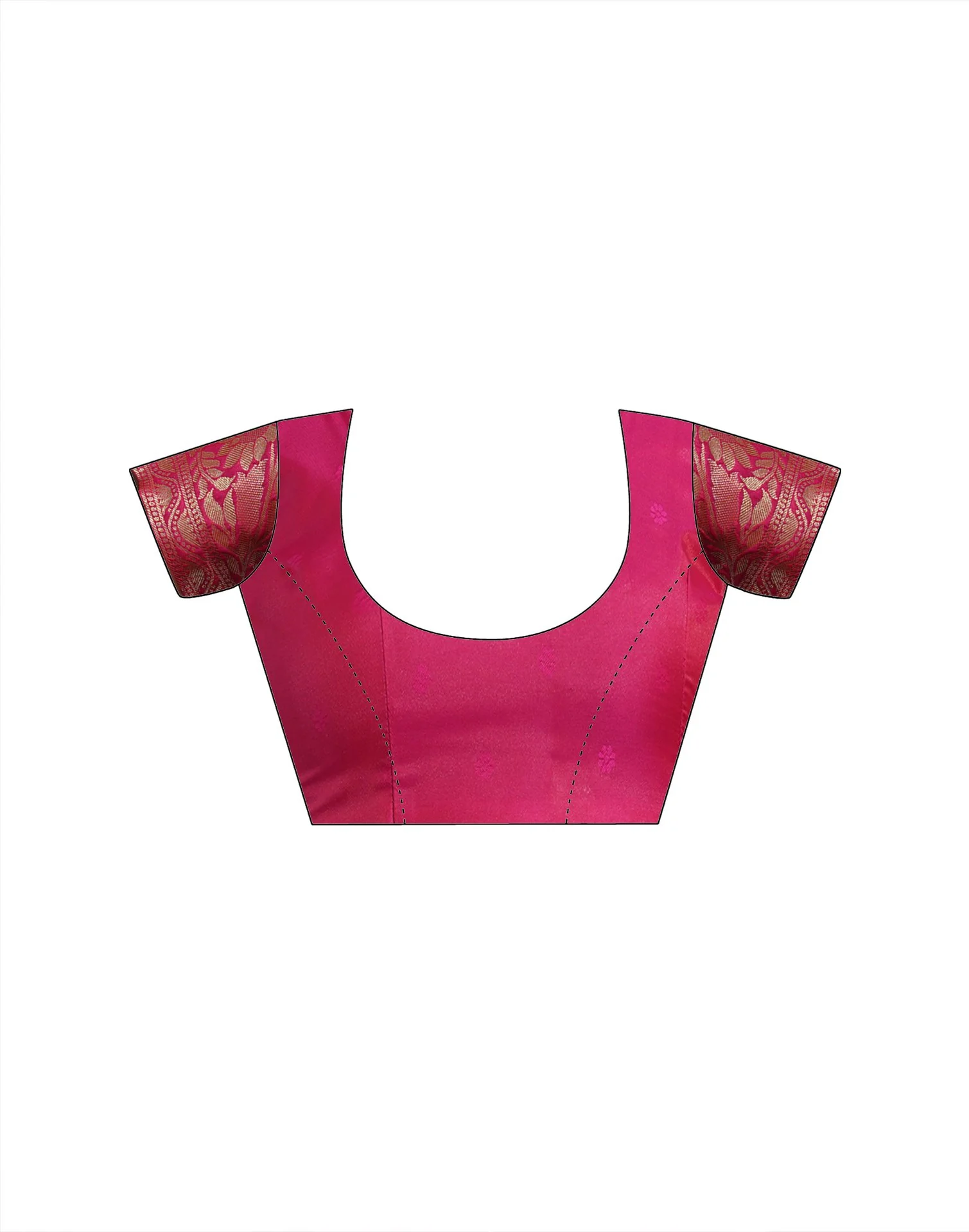Rani Pink Silk Woven Kanjivaram Saree - Image 10