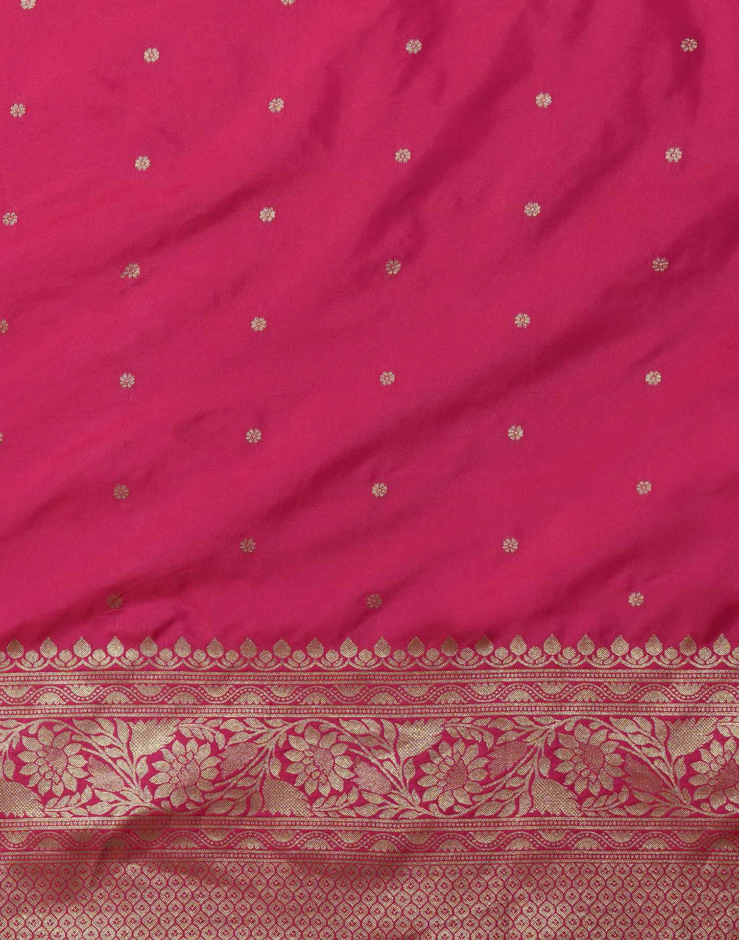 Rani Pink Silk Woven Kanjivaram Saree - Image 8