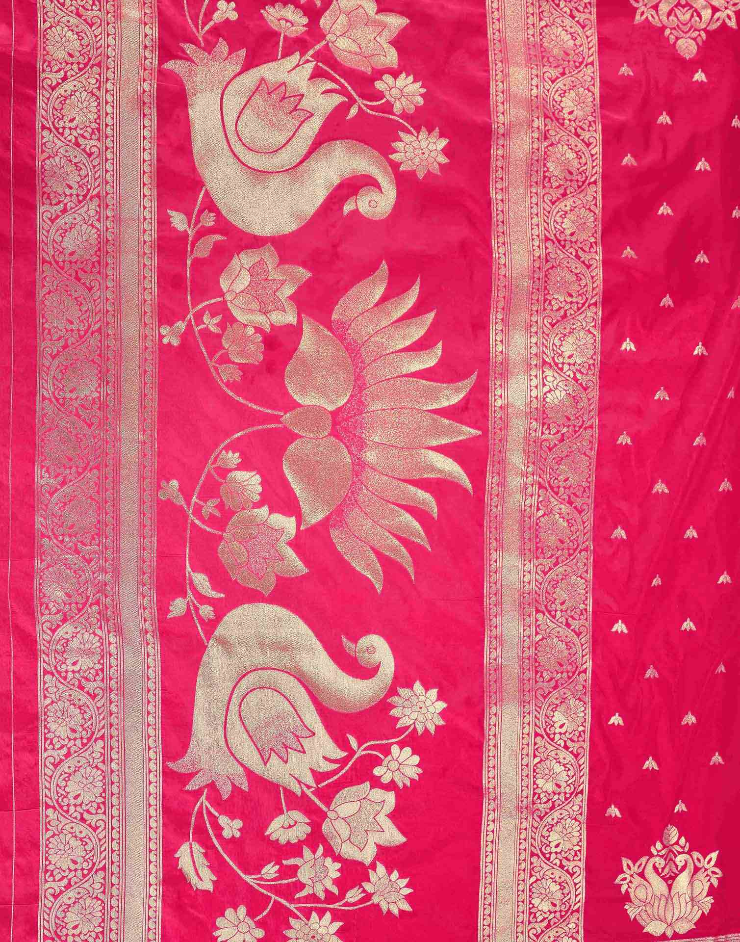Rani Pink Silk Woven Banarasi Saree - Image 8